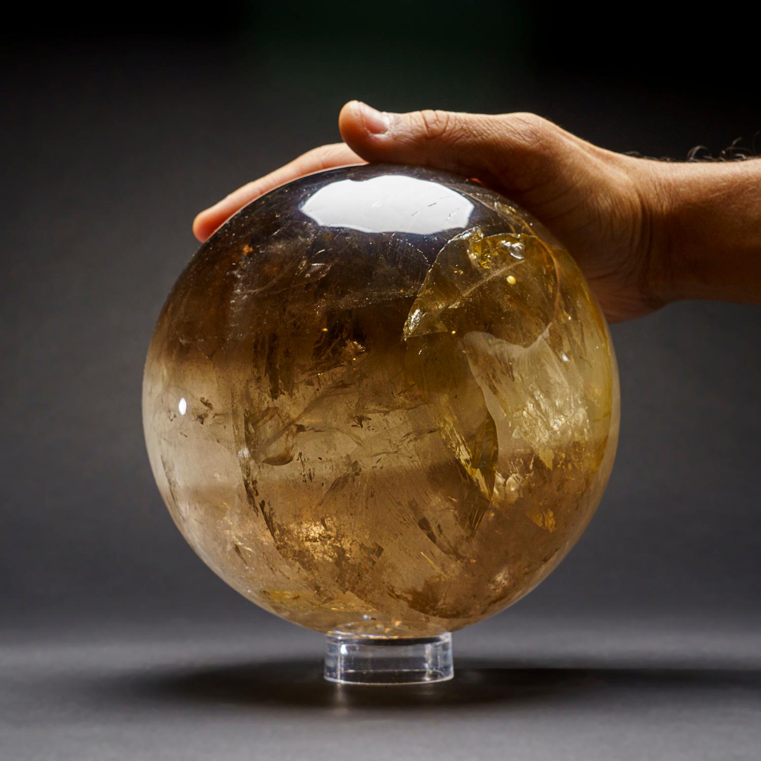 Autre Sphère véritable en quartz fumé poli du Brésil (14 livres) en vente