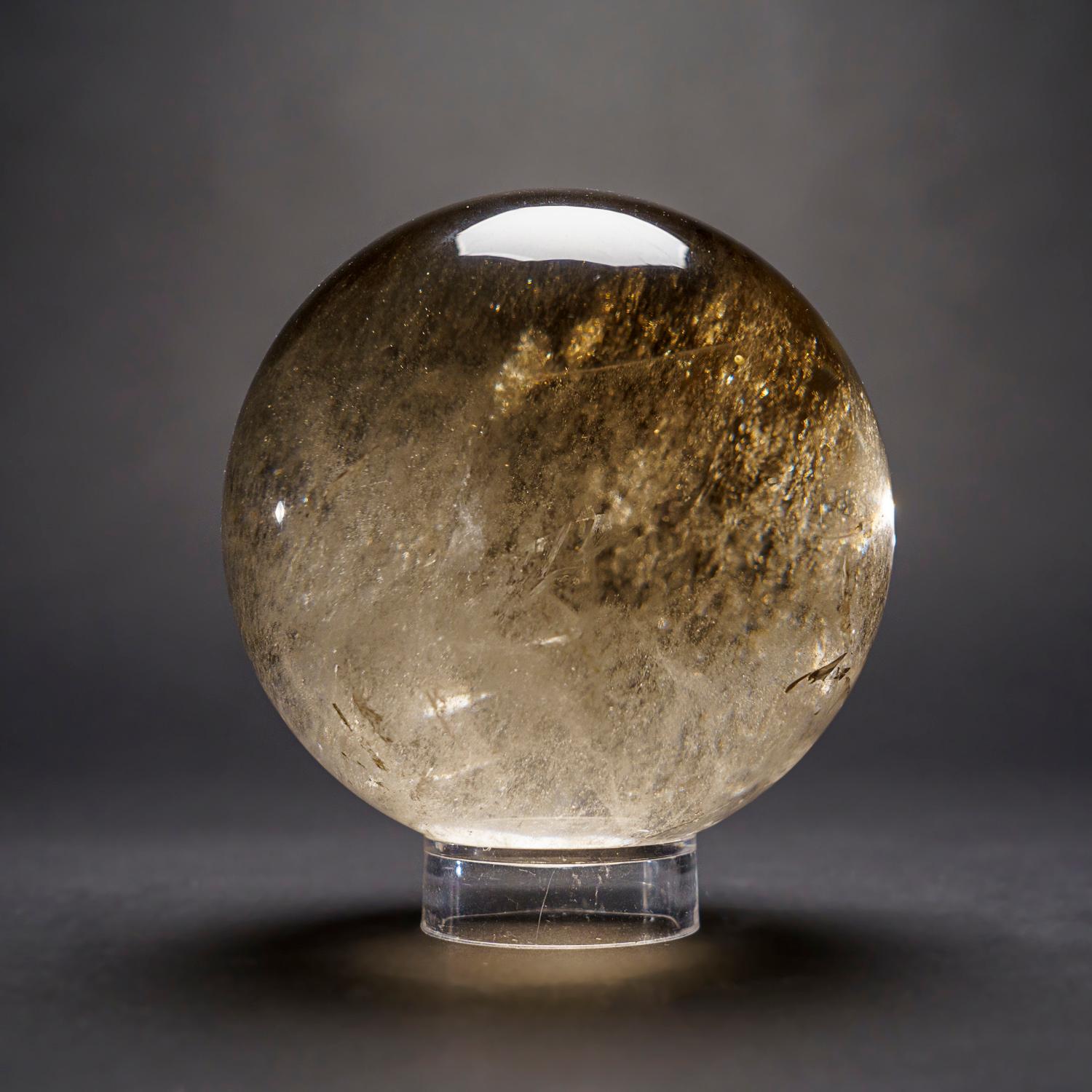 Contemporary Genuine Polished Smoky Quartz Sphere from Brazil (4.5
