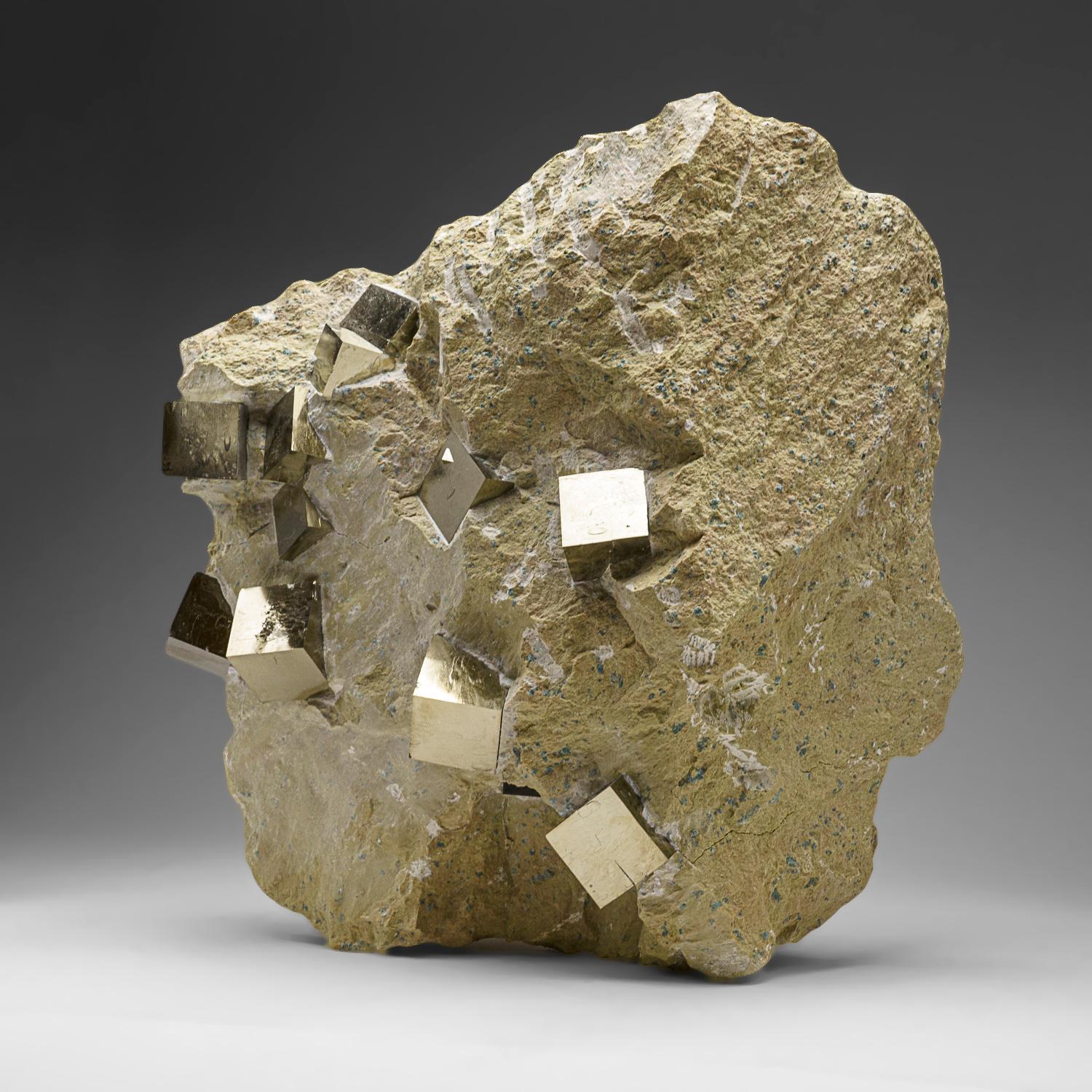Other Genuine Pyrite Cubes on Basalt From Navajun, Spain (34.5 lbs) For Sale