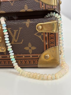 Genuine Rainbow Opal 18K Diamond Beaded Necklace