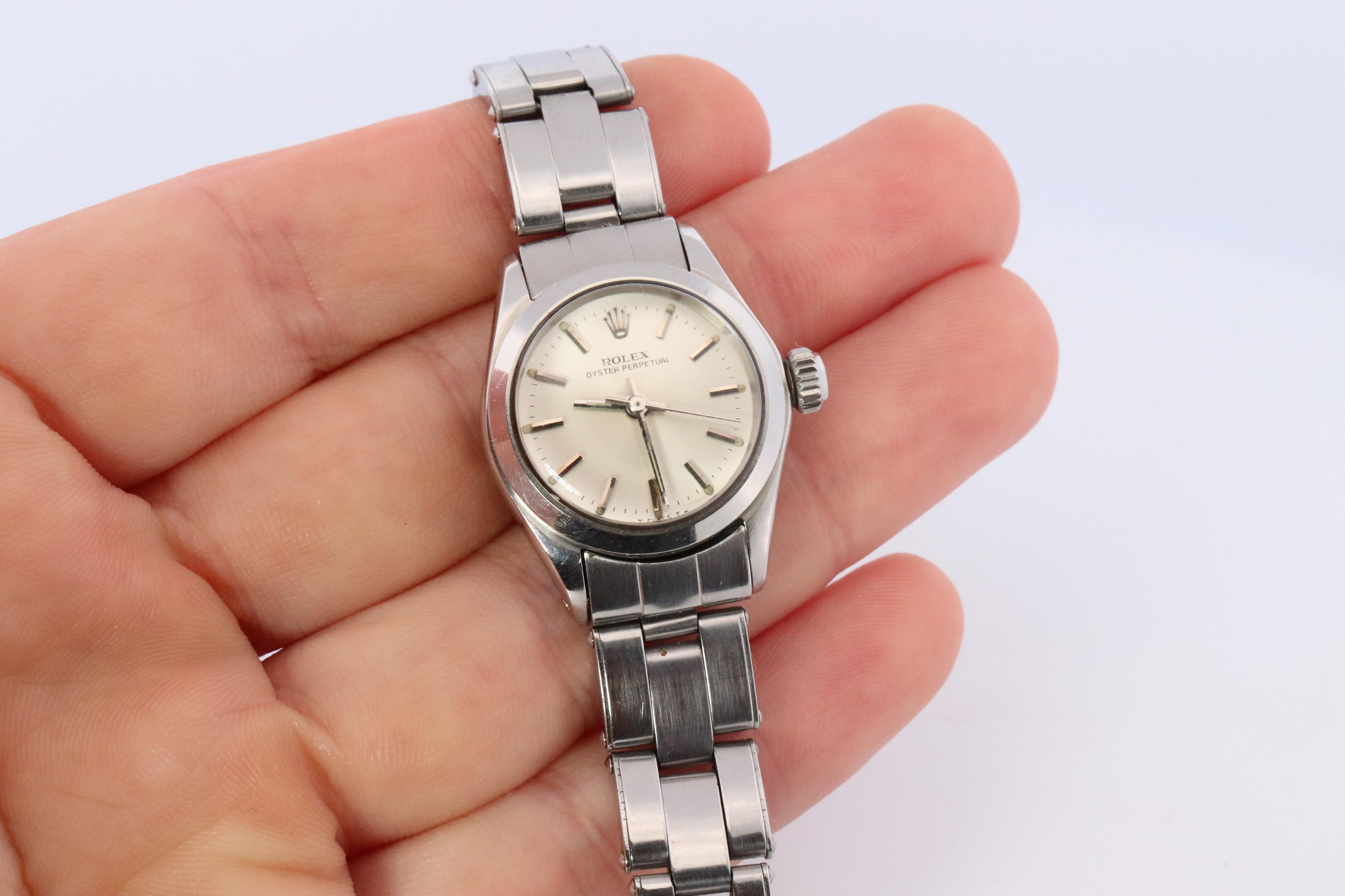 Genuine Rolex 6618 Watch. Ladies ROLEX Oyster Perpetual Automatic Wristwatch. For Sale 5