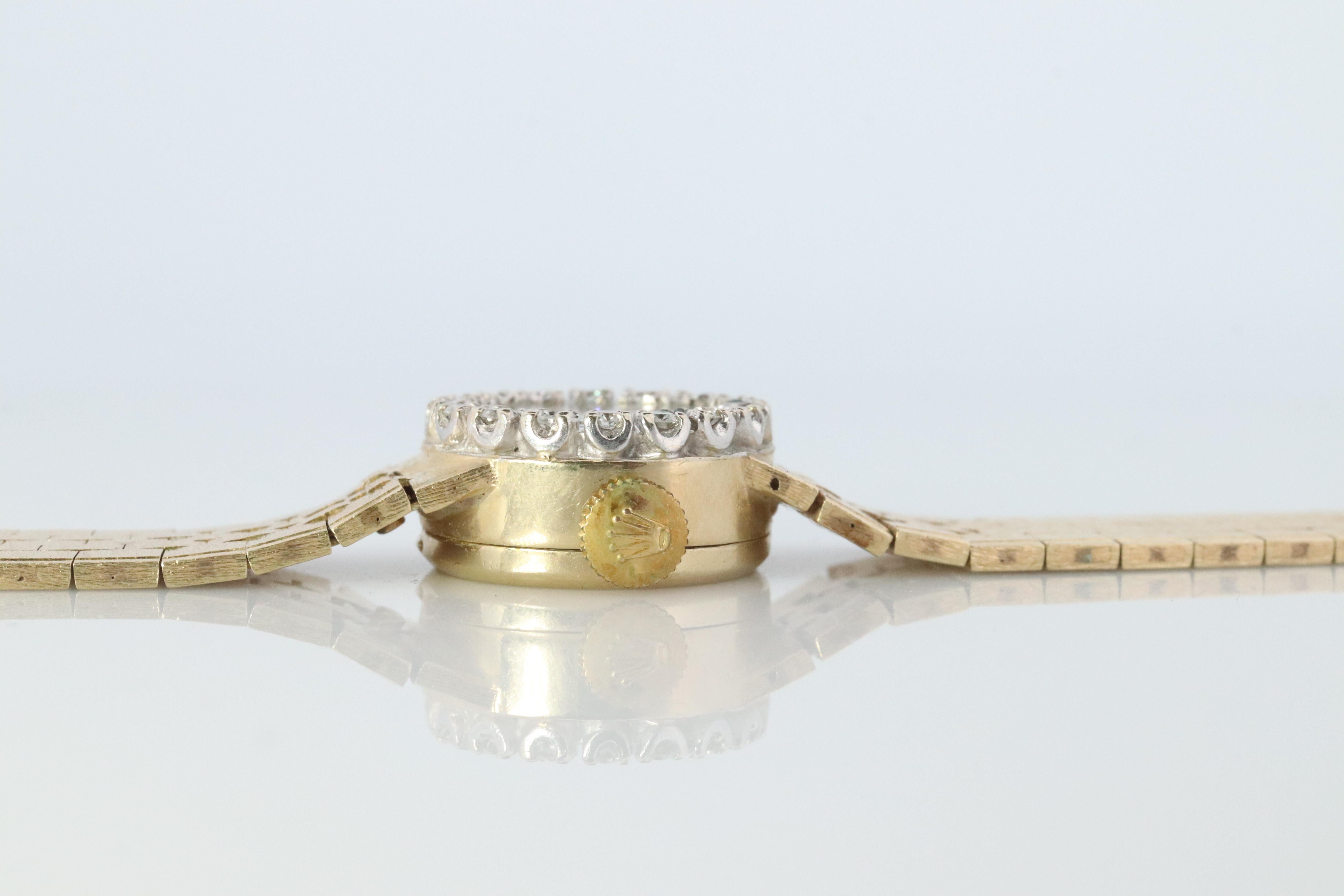 Genuine Rolex Diamantuhr. 14k YG Damen Rolex 4431 Mechanische Windup-Uhr. 2