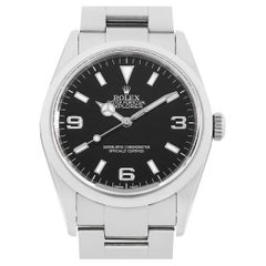 Genuine Rolex Explorer I 114270 V-Series Black Dial Men's Watch - Gently Used