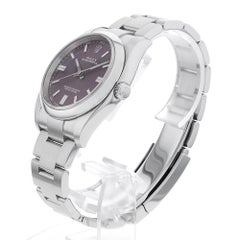 Genuine Rolex Oyster Perpetual 116000 Red Grape Dial Men's Pre-Owned Watch