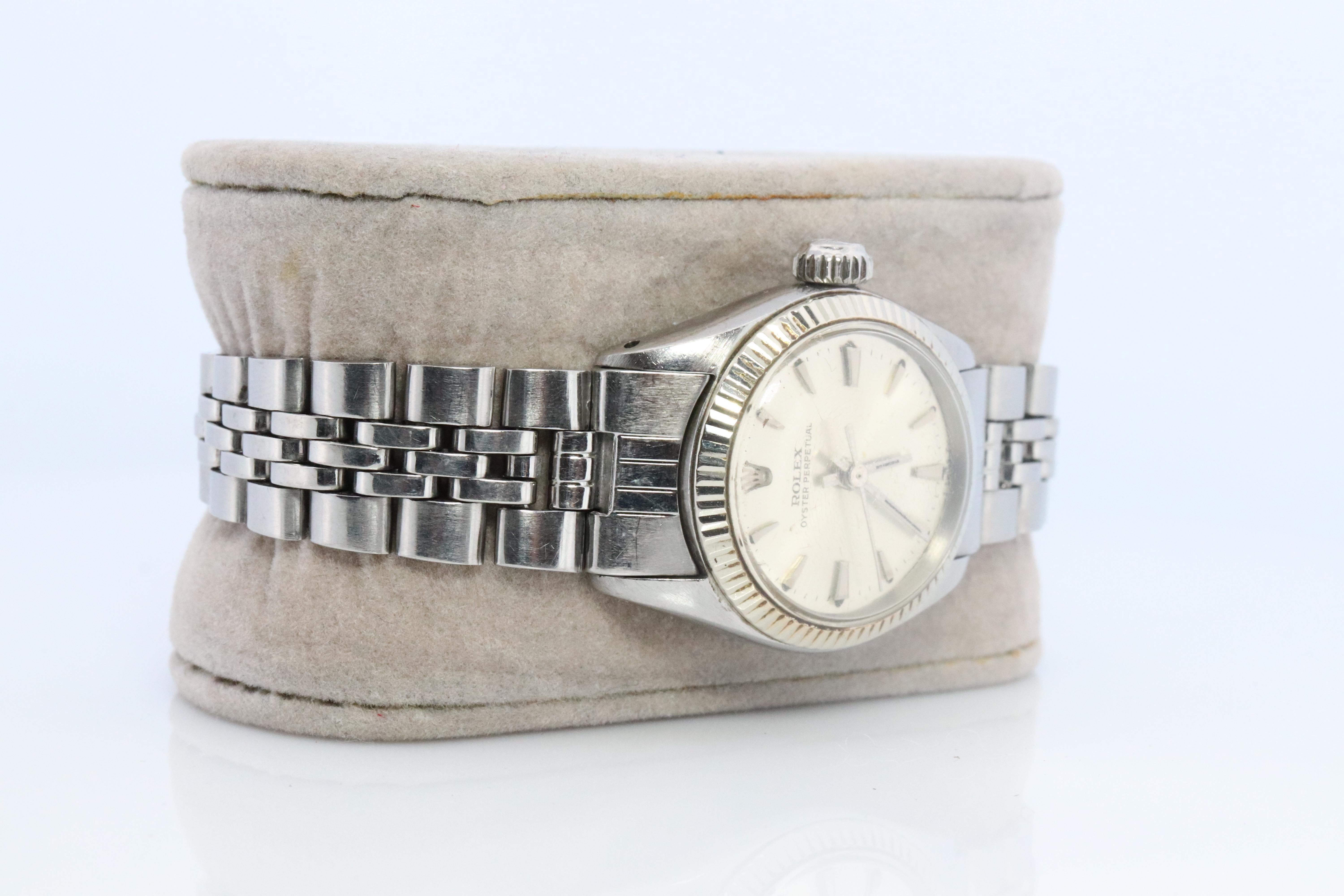 Genuine Rolex Watch. 14k Stainless Steel Ladies ROLEX 6619 Automatic Wristwatch. For Sale 1