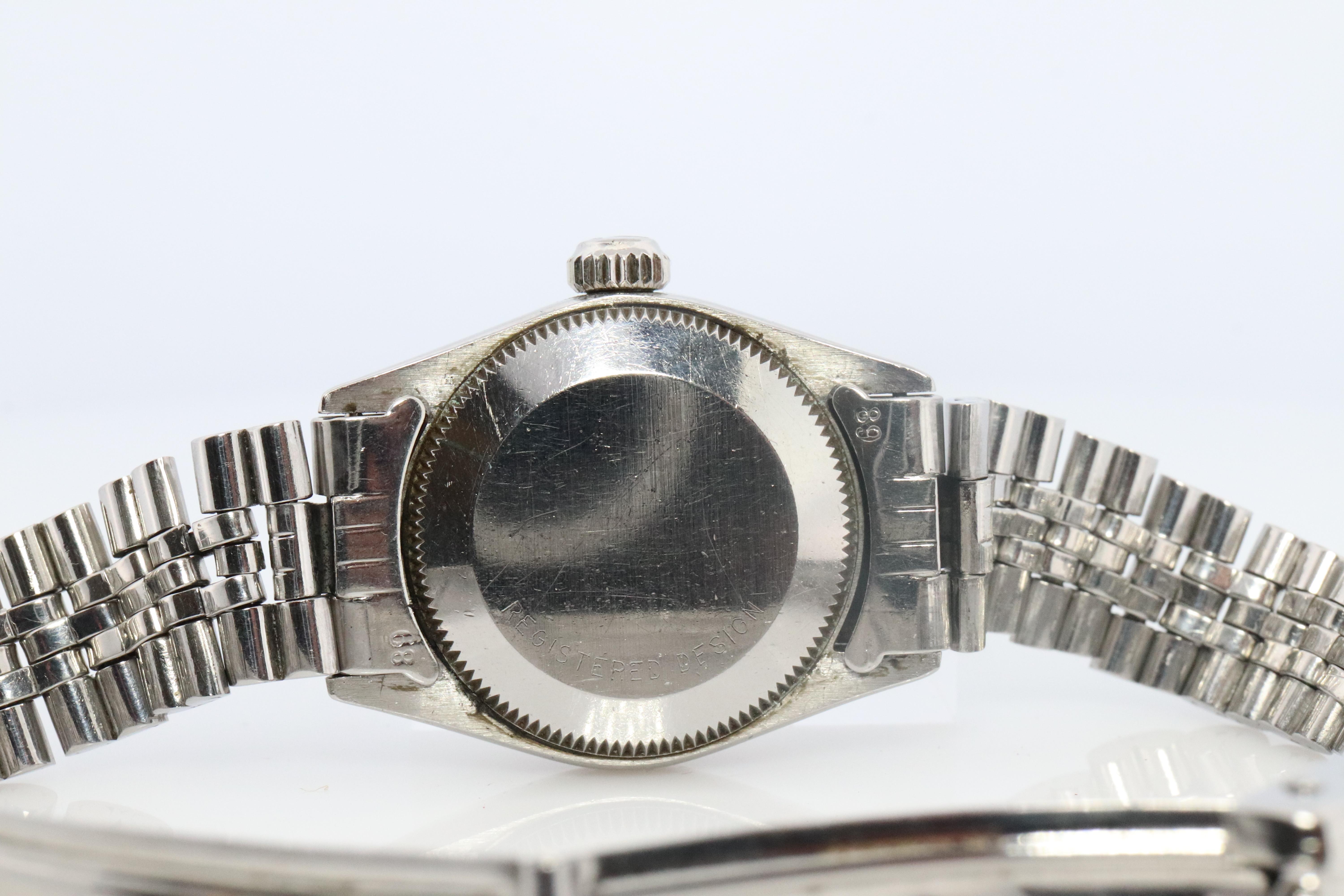 Genuine Rolex Watch. 14k Stainless Steel Ladies ROLEX 6619 Automatic Wristwatch. For Sale 3