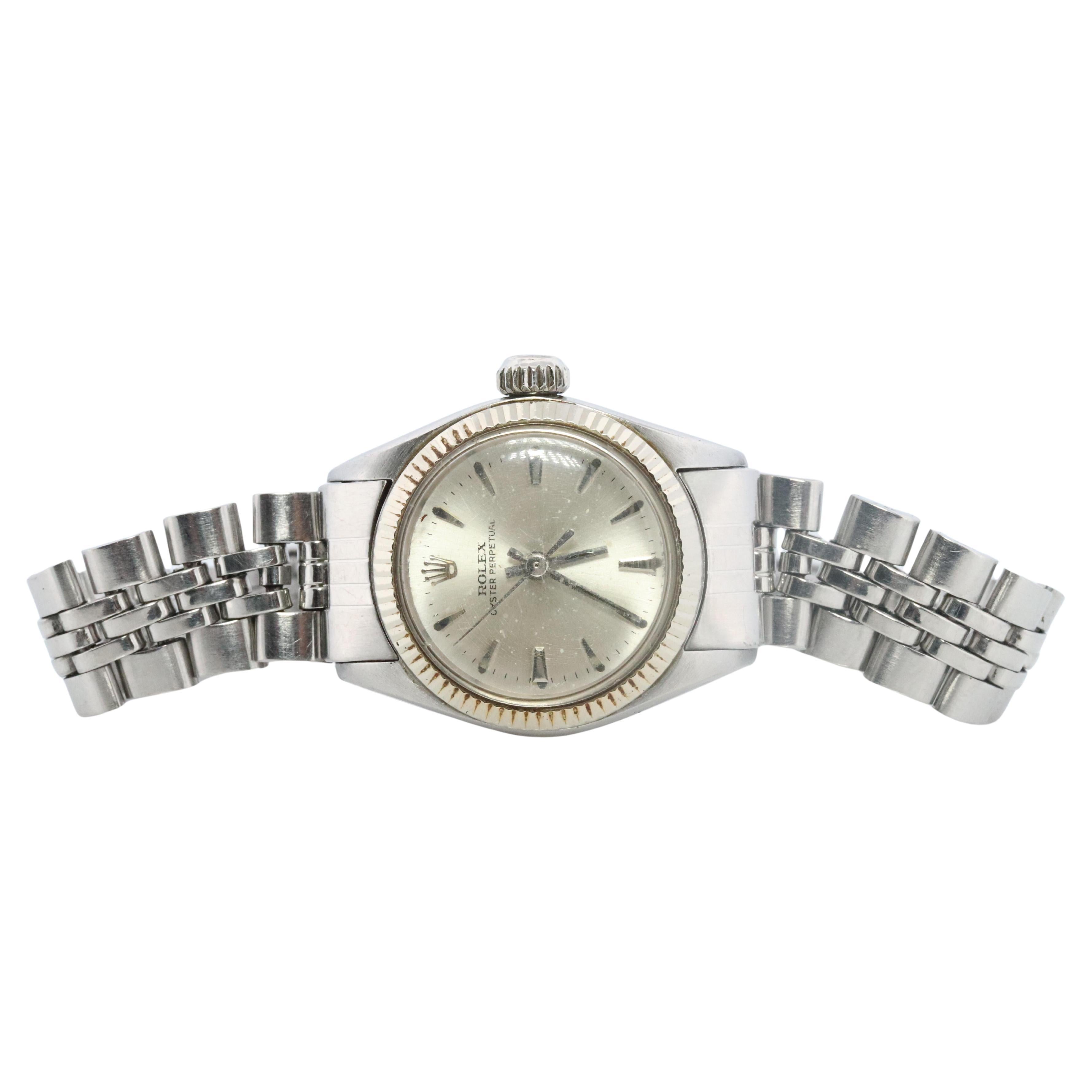 Genuine Rolex Watch. 14k Stainless Steel Ladies ROLEX 6619 Automatic Wristwatch.