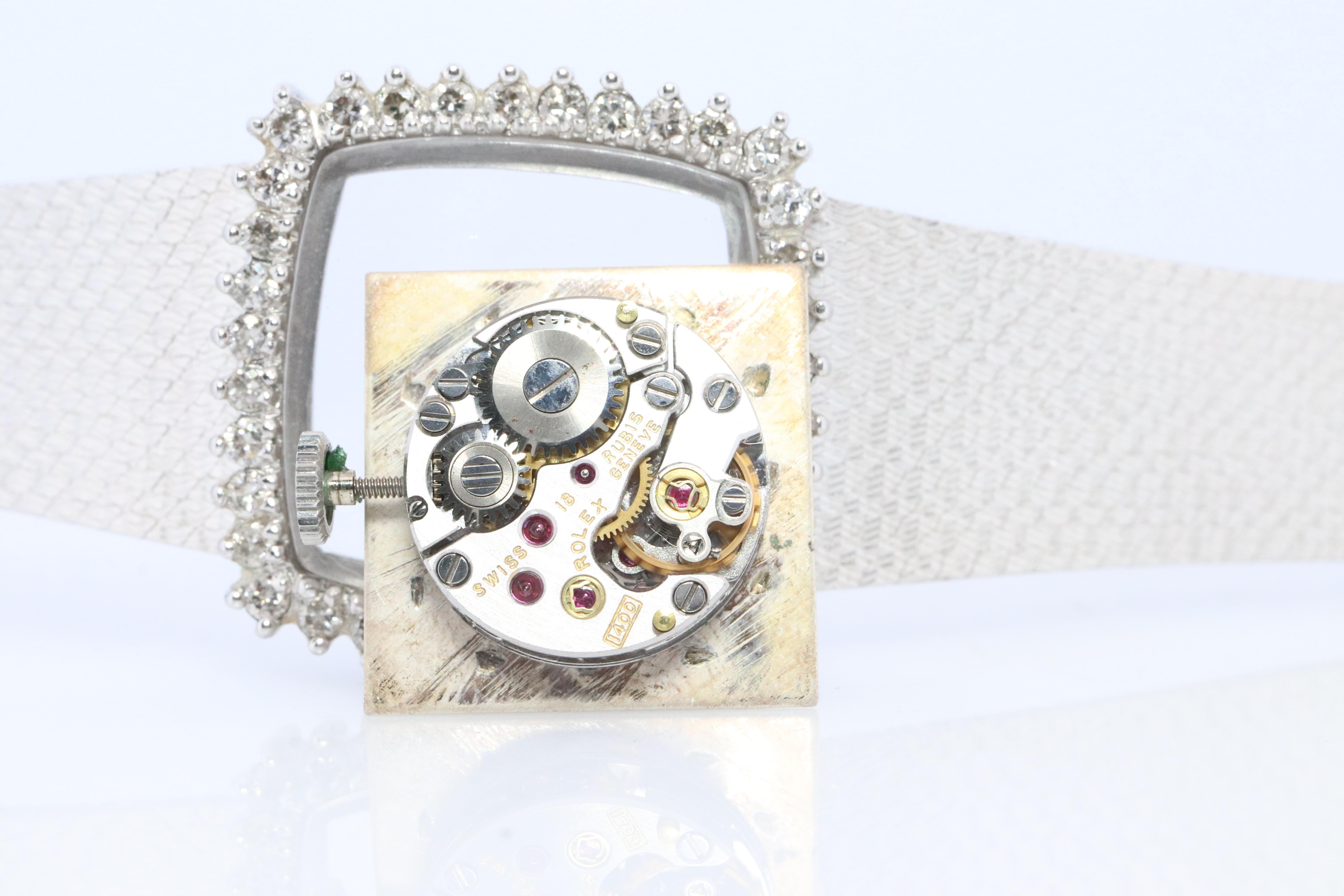 Echte Rolex-Uhr. Diamant-Lünette 1971 Damen manuell ROLEX 2611 Präzision mit Diamant-Lünette im Angebot 1