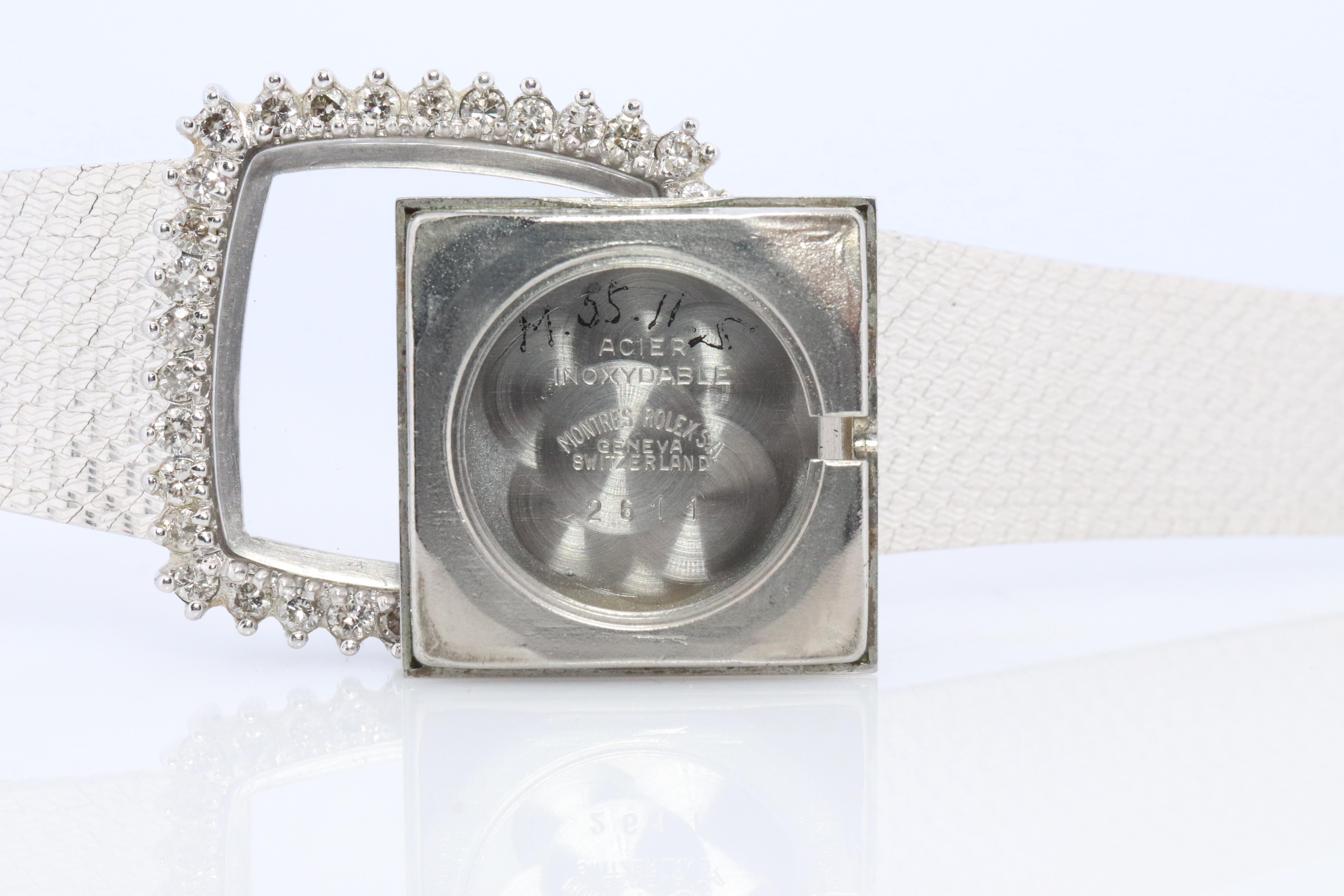 Echte Rolex-Uhr. Diamant-Lünette 1971 Damen manuell ROLEX 2611 Präzision mit Diamant-Lünette im Angebot 2