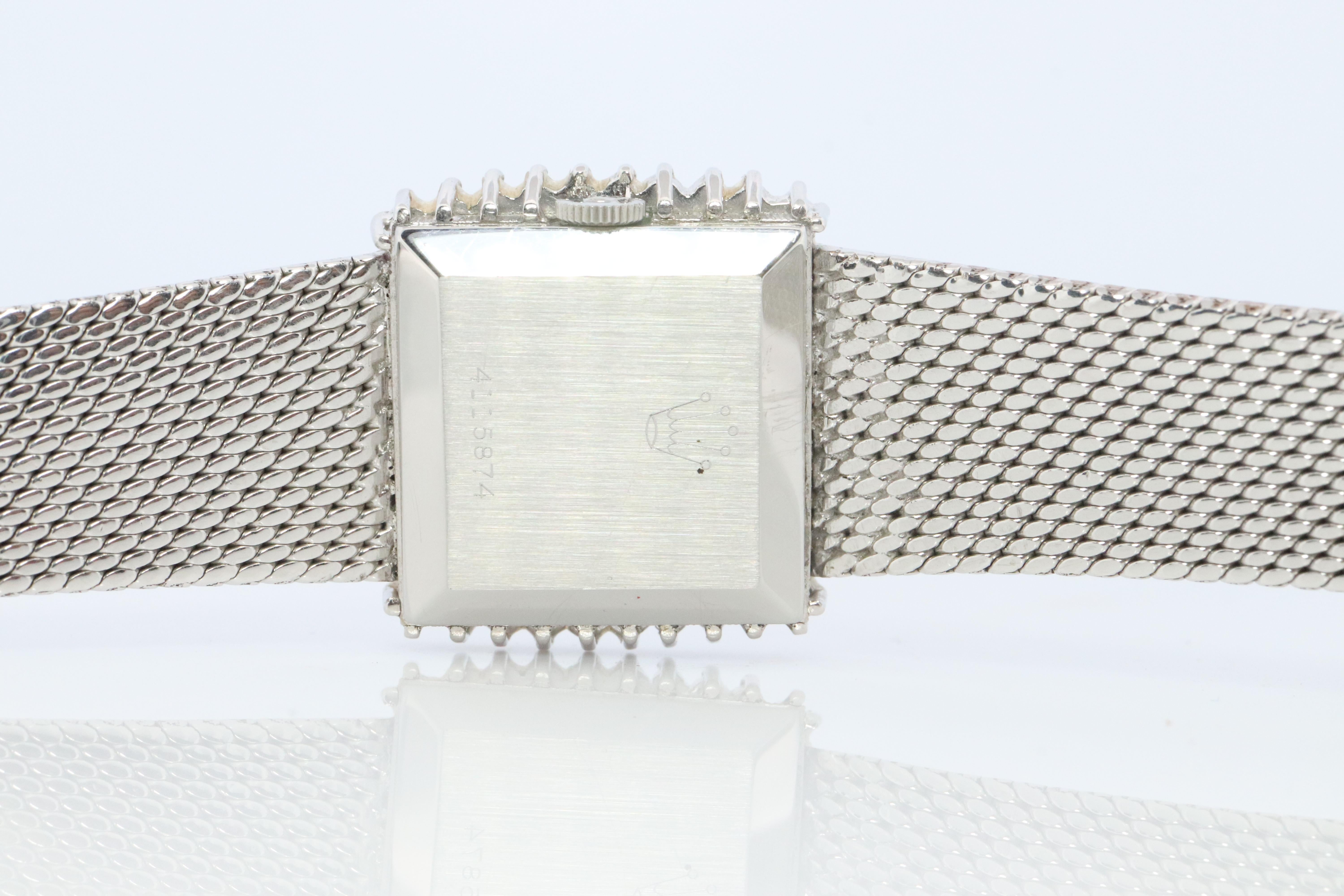 Echte Rolex-Uhr. Diamant-Lünette 1971 Damen manuell ROLEX 2611 Präzision mit Diamant-Lünette im Angebot 4