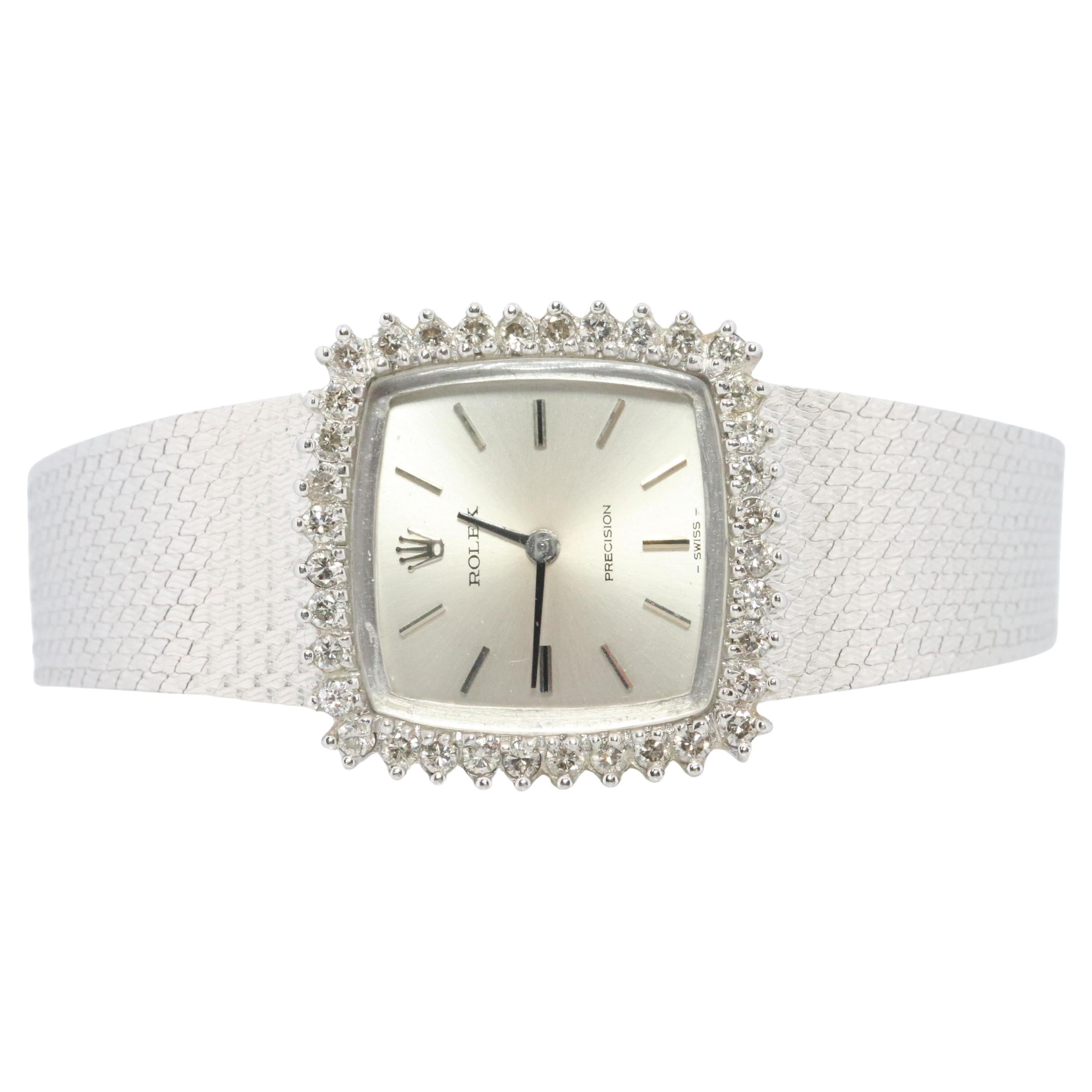 Echte Rolex-Uhr. Diamant-Lünette 1971 Damen manuell ROLEX 2611 Präzision mit Diamant-Lünette