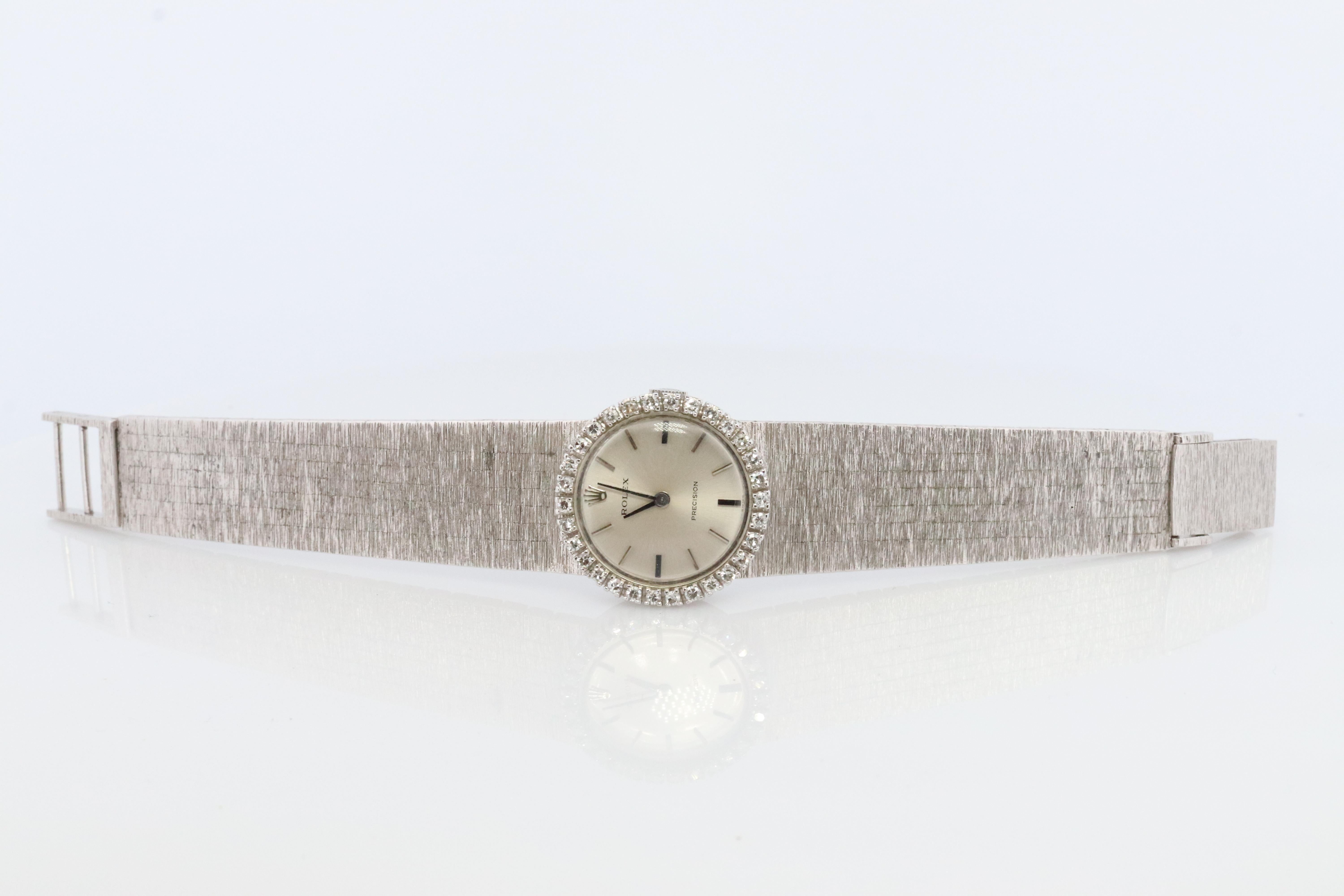 Echte Rolex-Uhr. Diamant-Lünette Damen ROLEX 2649 Präzision. (Moderne)