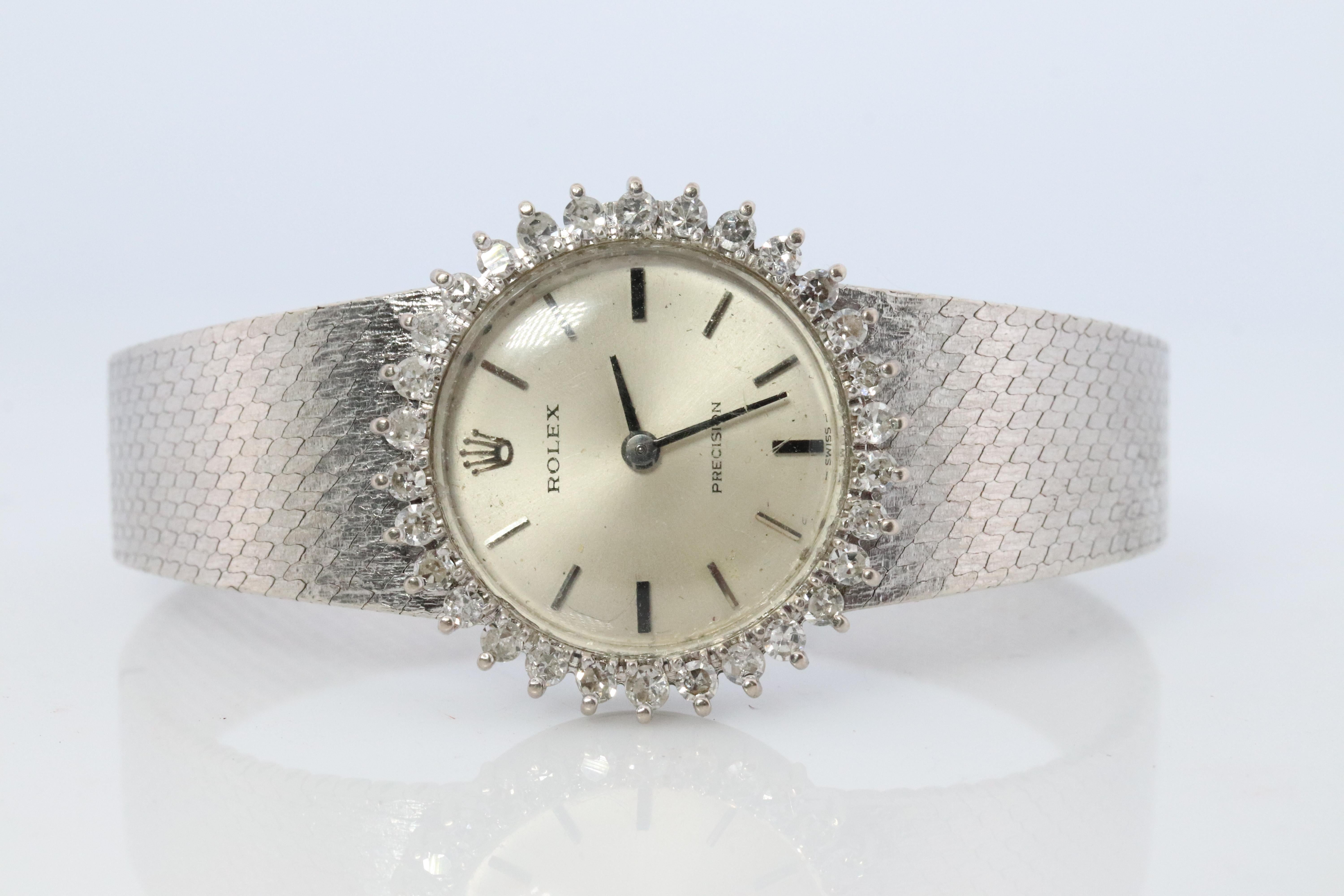 Rough Cut Genuine Rolex Watch. Diamond Bezel Ladies ROLEX 2649 Precision.