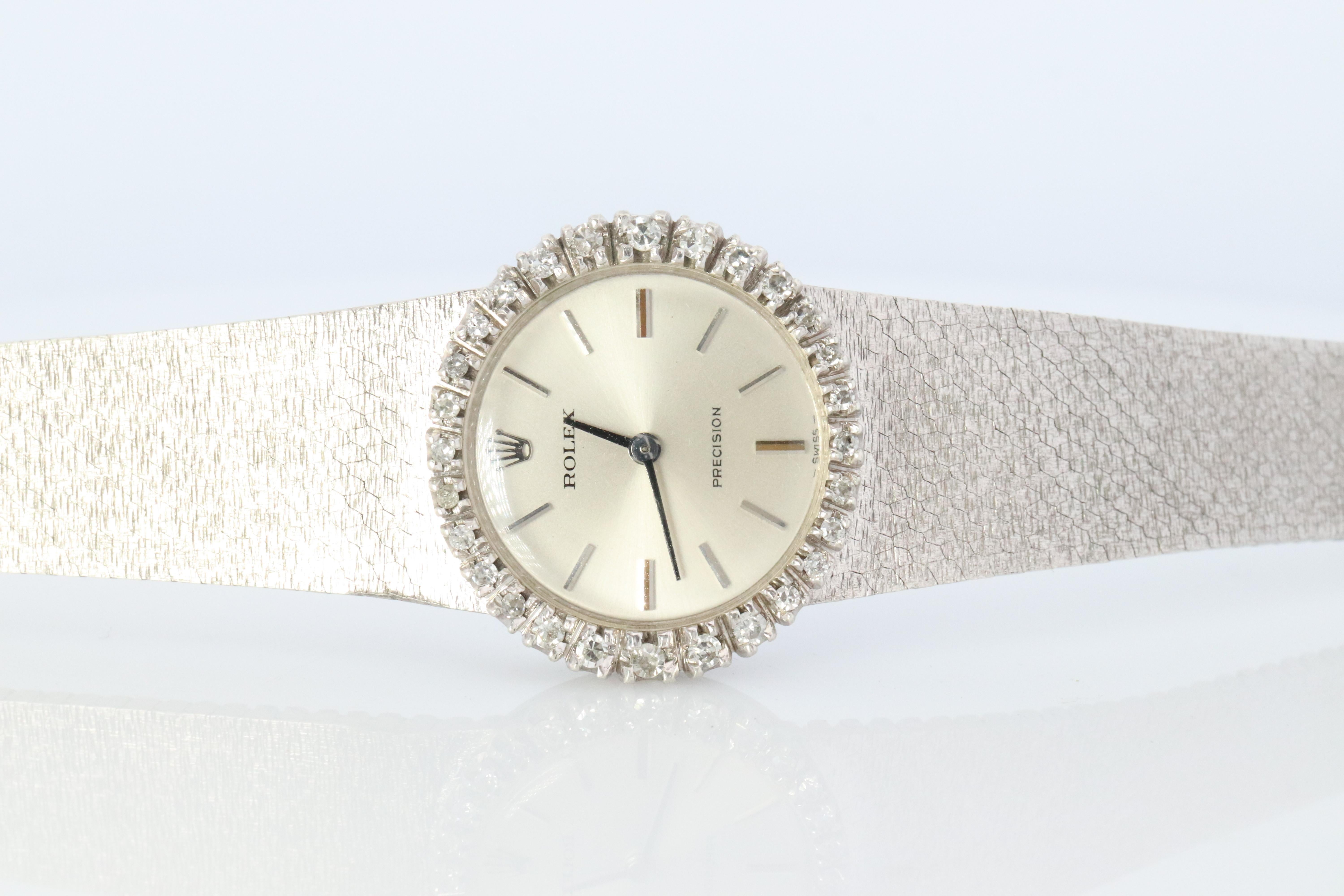 Rough Cut Genuine Rolex Watch. Diamond Bezel Ladies ROLEX 2649 Precision.