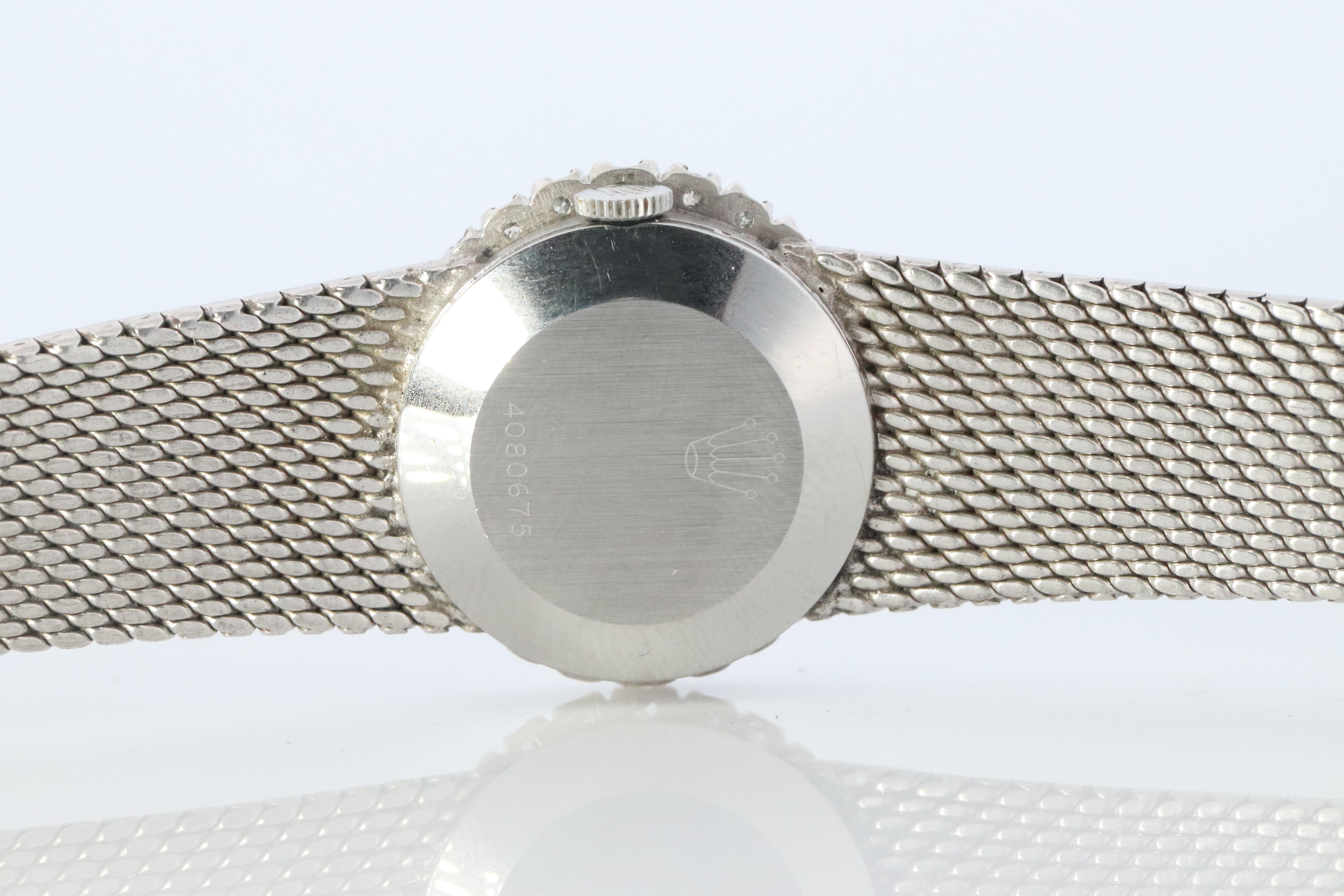 Genuine Rolex Watch. Diamond Bezel Ladies ROLEX 2649 Precision. In Good Condition In Port Charlotte, FL