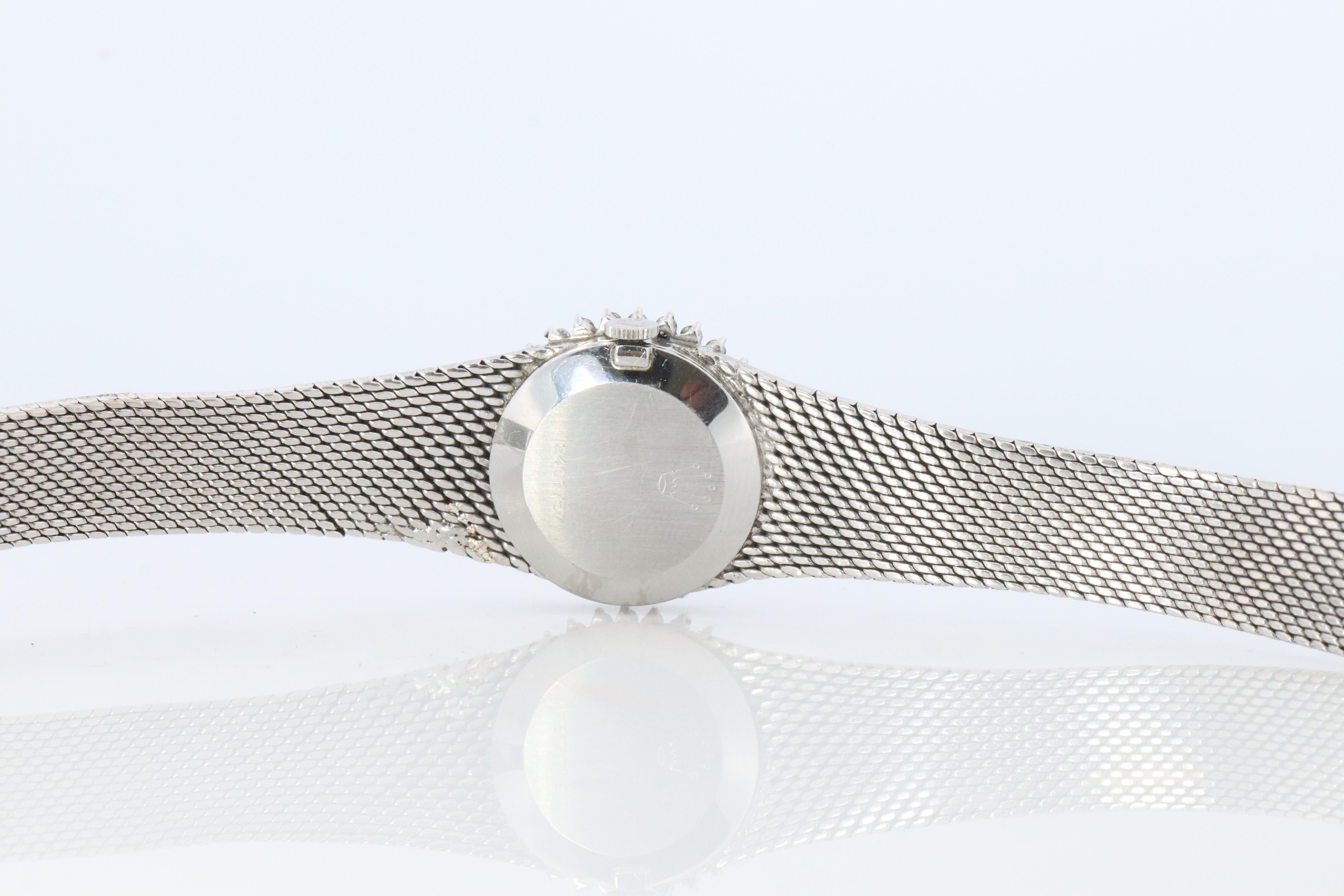 Echte Rolex-Uhr. Diamant-Lünette Damen ROLEX 2649 Präzision. im Angebot 3