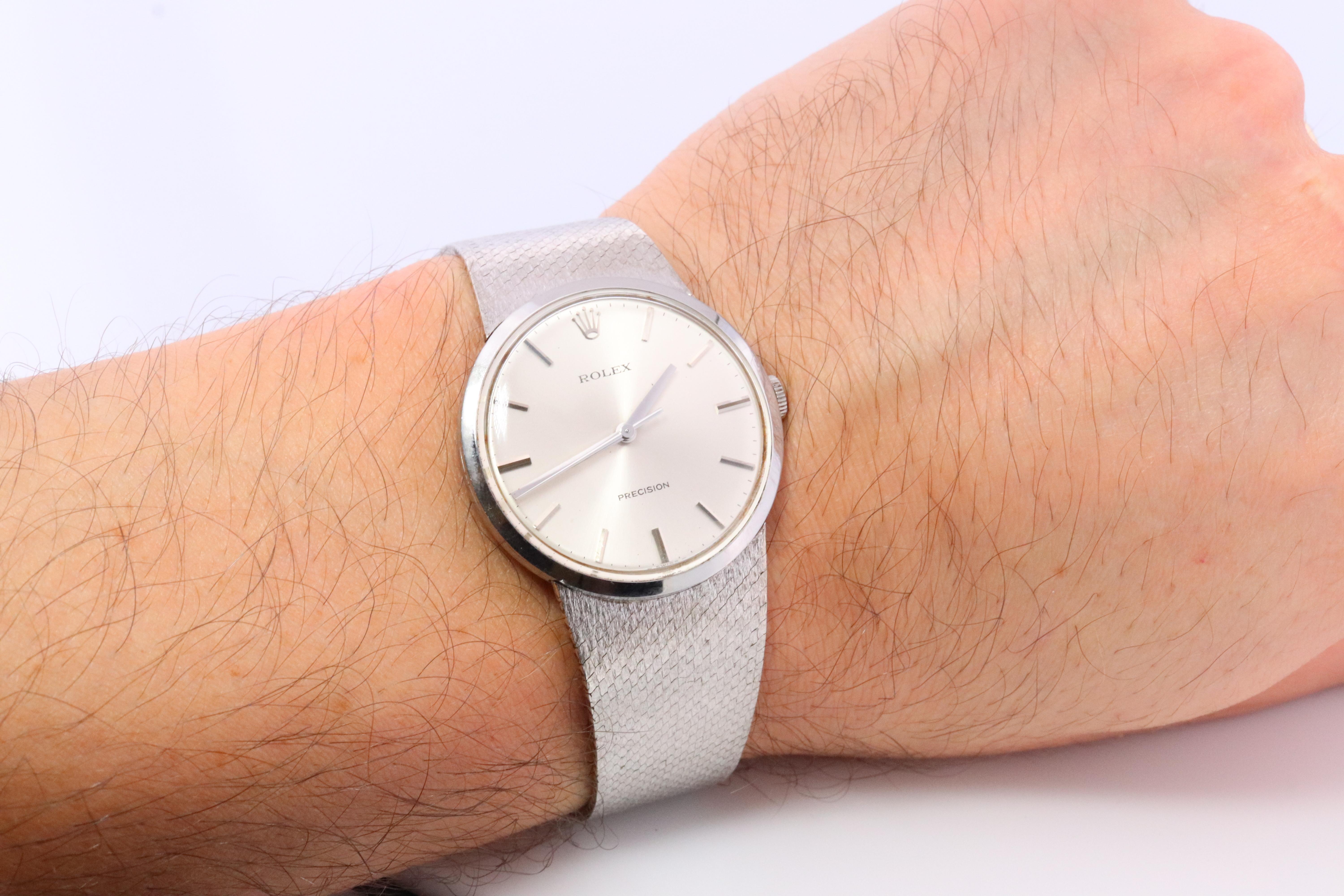 Acier inoxydable Rolex Précision  Montre-bracelet à mouvement mécanique. Vers 1970. 

Calibre 1225 Mouvement Rolex Ref. 34.110.

Belle montre. Mécanisme manuel. 

Le boîtier et le bracelet sont en acier inoxydable.

Poignet de 7,25 pouces