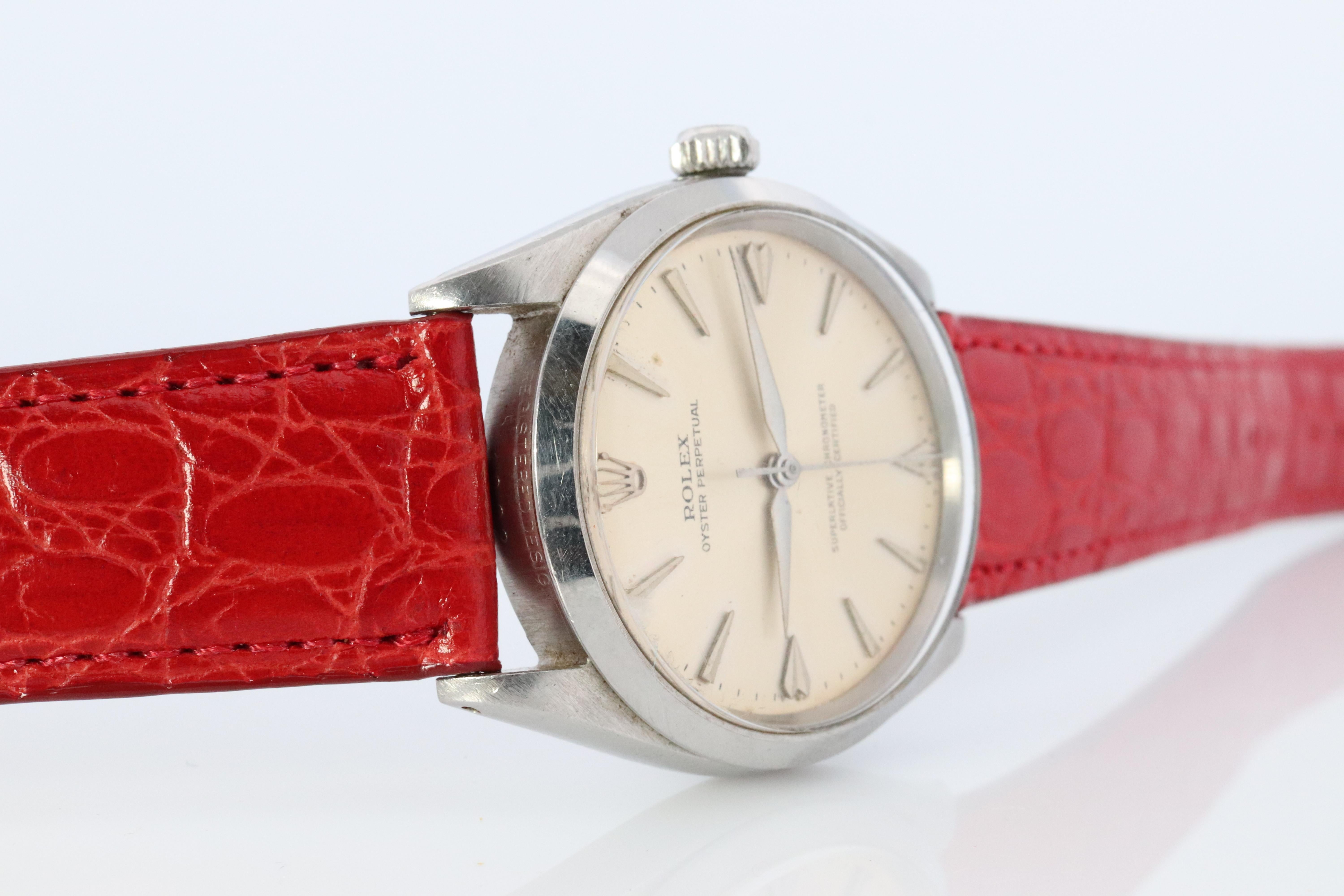 Modern Genuine Rolex Watch. Mens ROLEX Oyster Perpetual 1002. 34mm For Sale