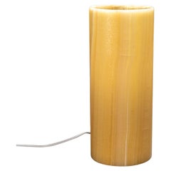 Genuine Round Banded Orange Onyx Lamp (16", 8 lbs)