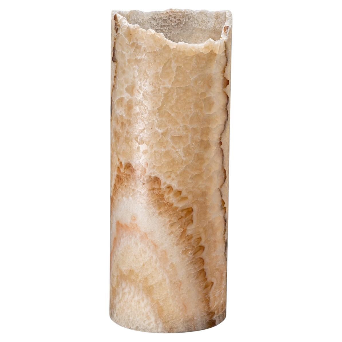 Lampada in vero onice arancione a bande rotonde (20", 20 lbs)