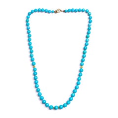 Collier véritable Arizona Sleeping Beauty en or jaune perlé de turquoises