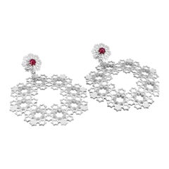 Boucles d'oreilles rubis véritable, boucles d'oreilles rubis naturel