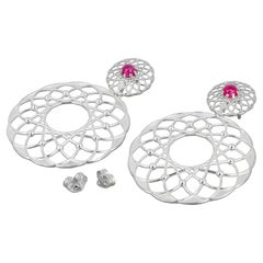 Boucles d'oreilles rubis véritable, boucles d'oreilles rubis naturel