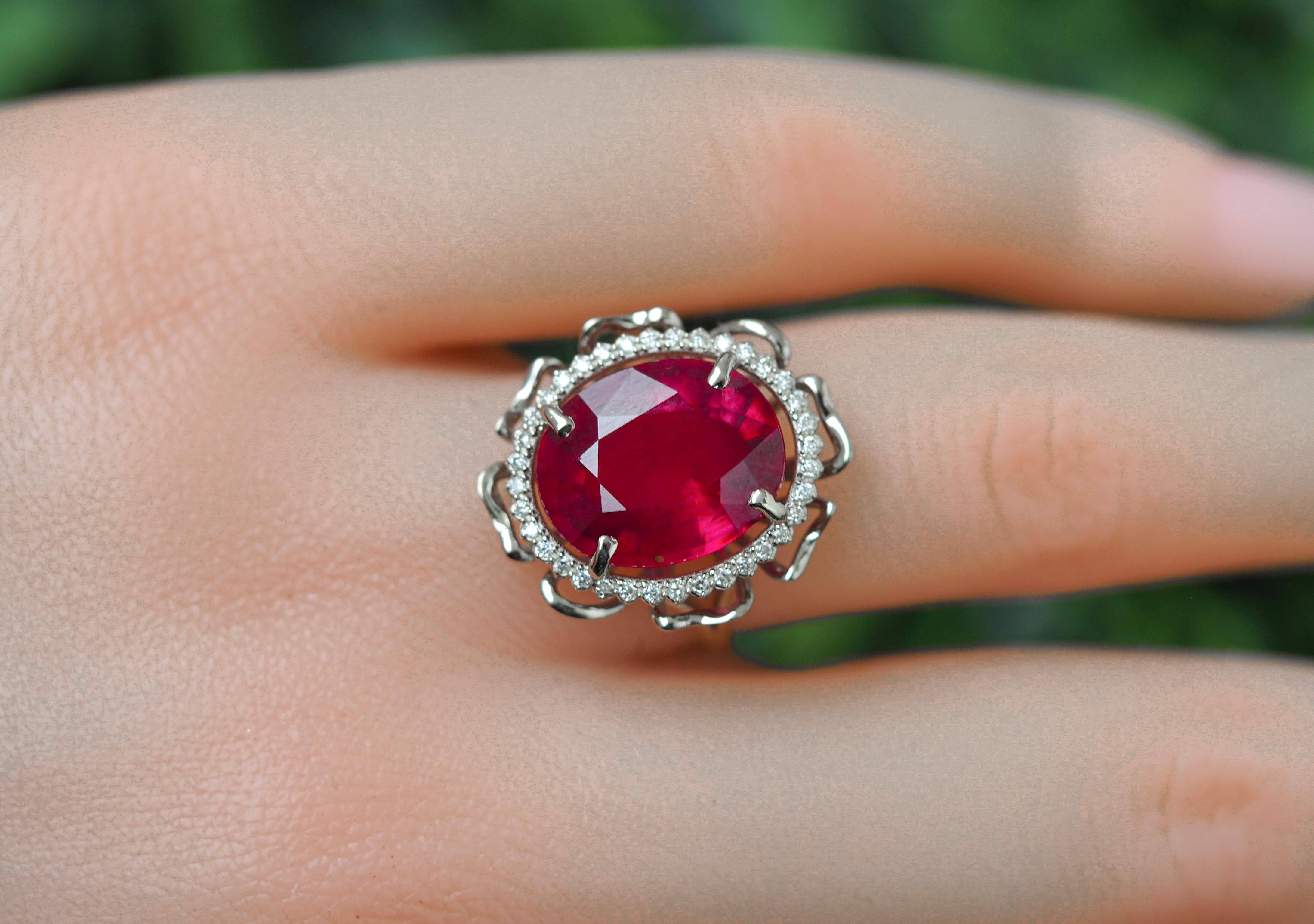 For Sale:  Genuine Ruby and Topazes Ring 2