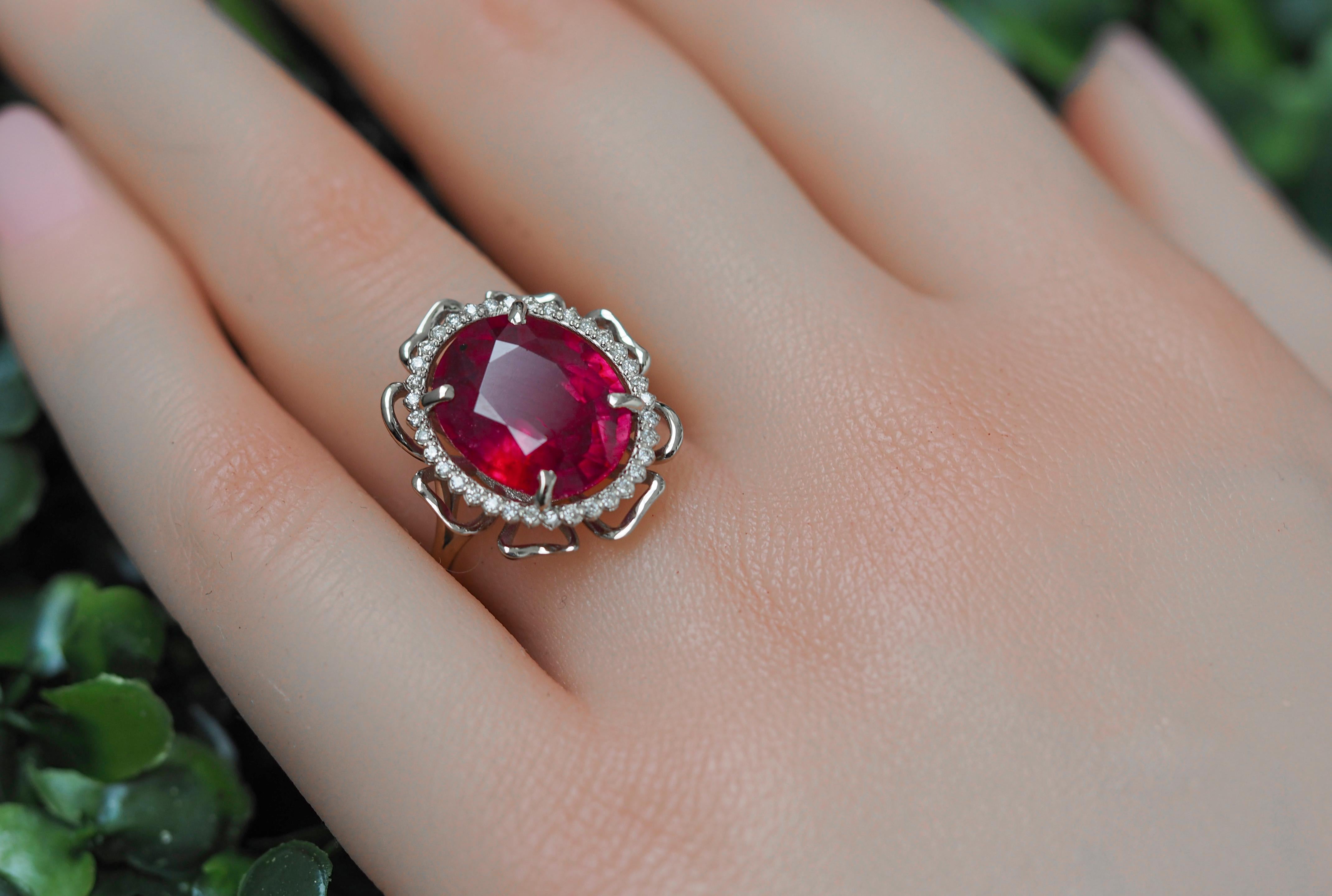 For Sale:  Genuine Ruby and Topazes Ring 3