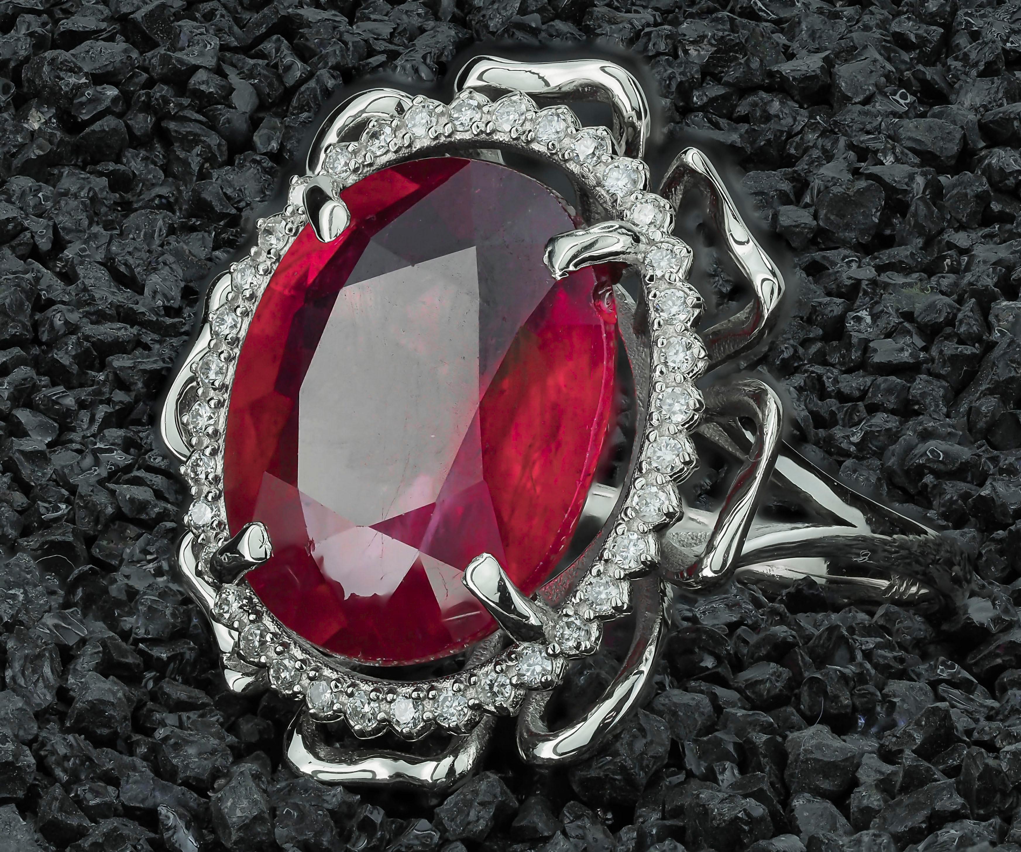 For Sale:  Genuine Ruby and Topazes Ring 4