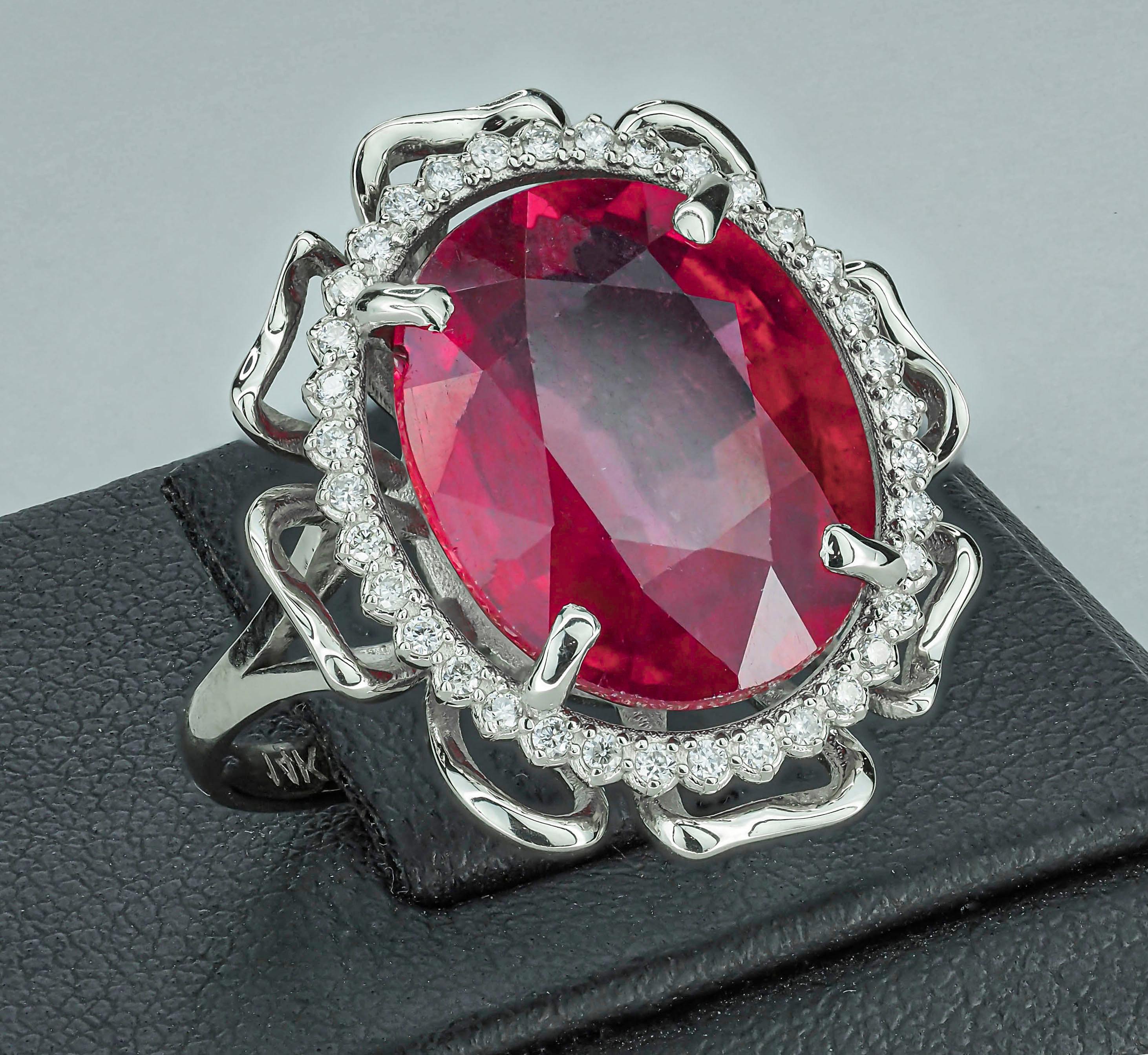 For Sale:  Genuine Ruby and Topazes Ring 5