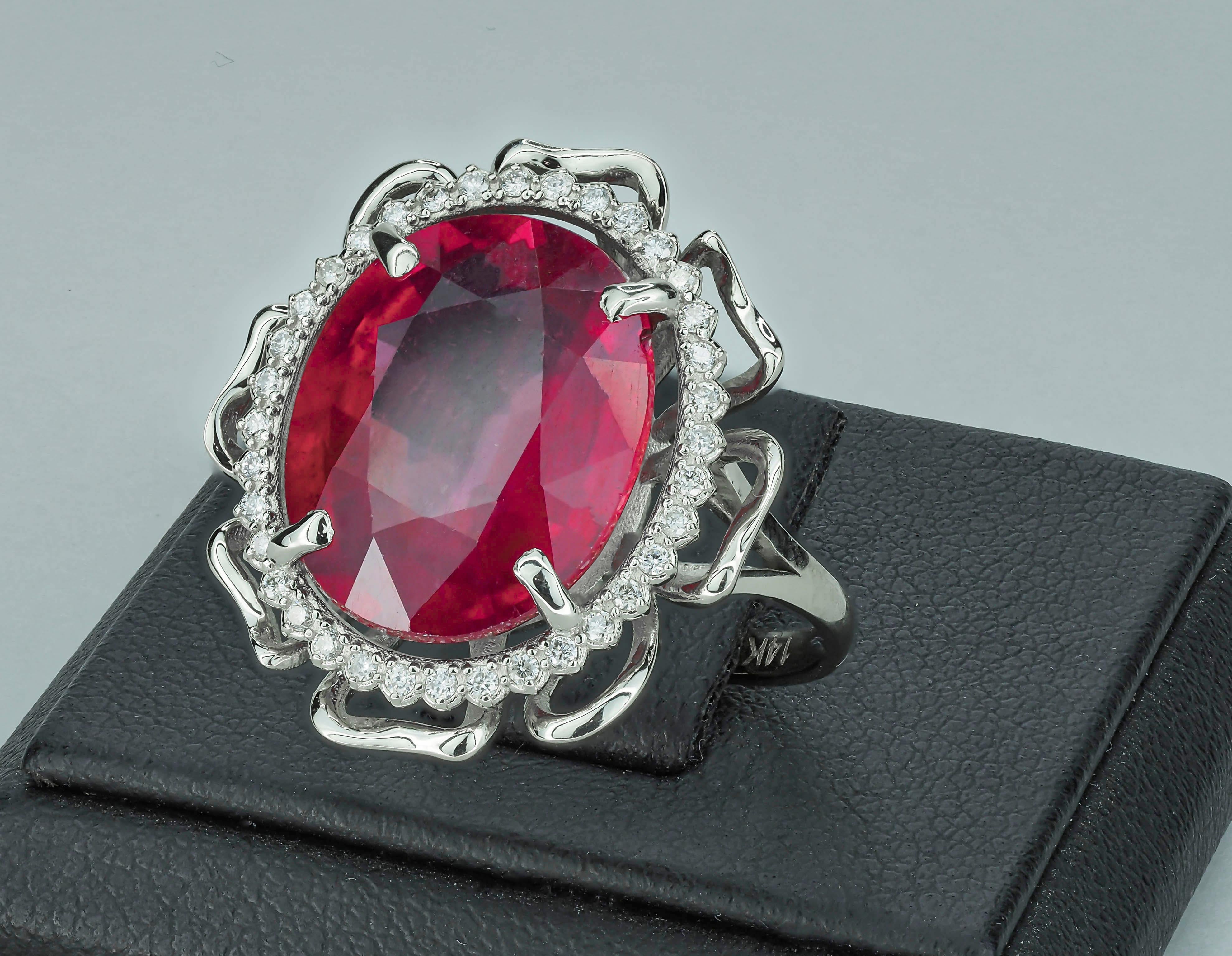 For Sale:  Genuine Ruby and Topazes Ring 6