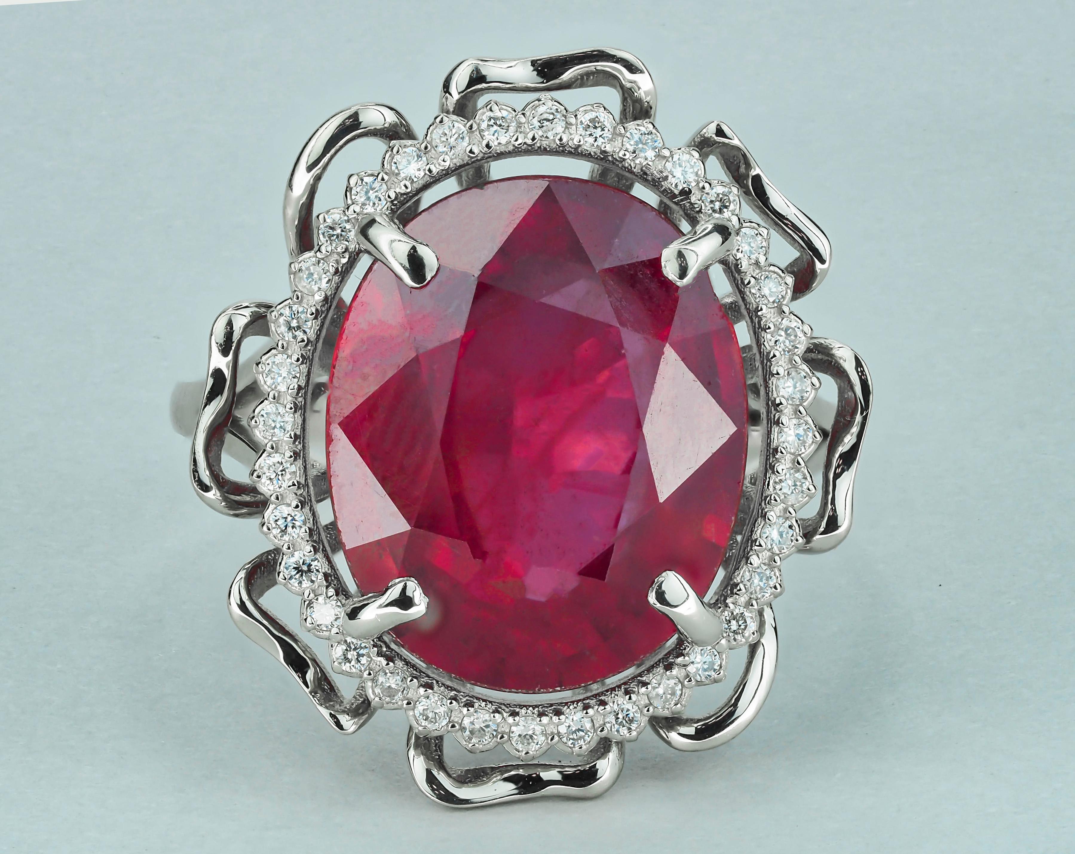 For Sale:  Genuine Ruby and Topazes Ring 7