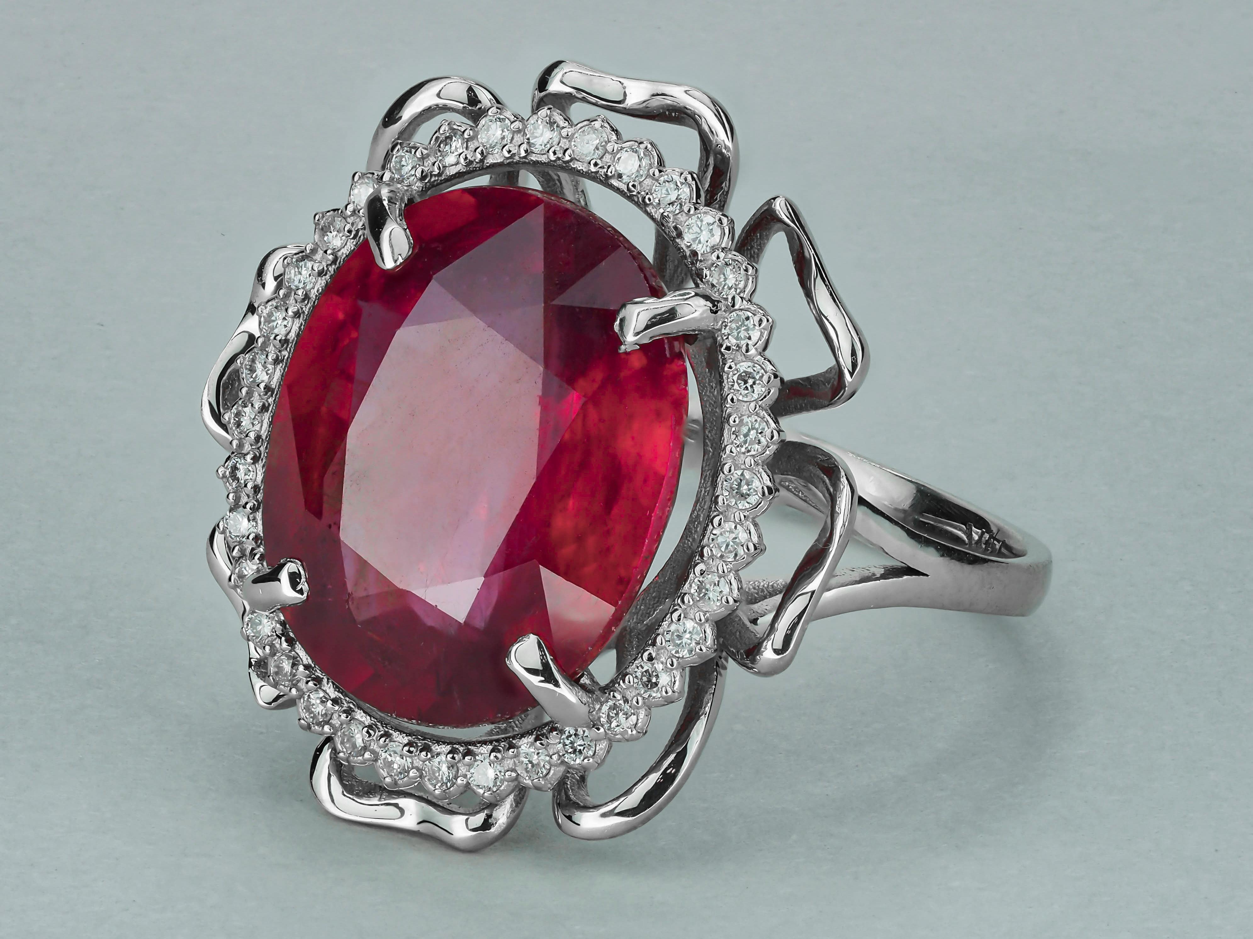 For Sale:  Genuine Ruby and Topazes Ring 9