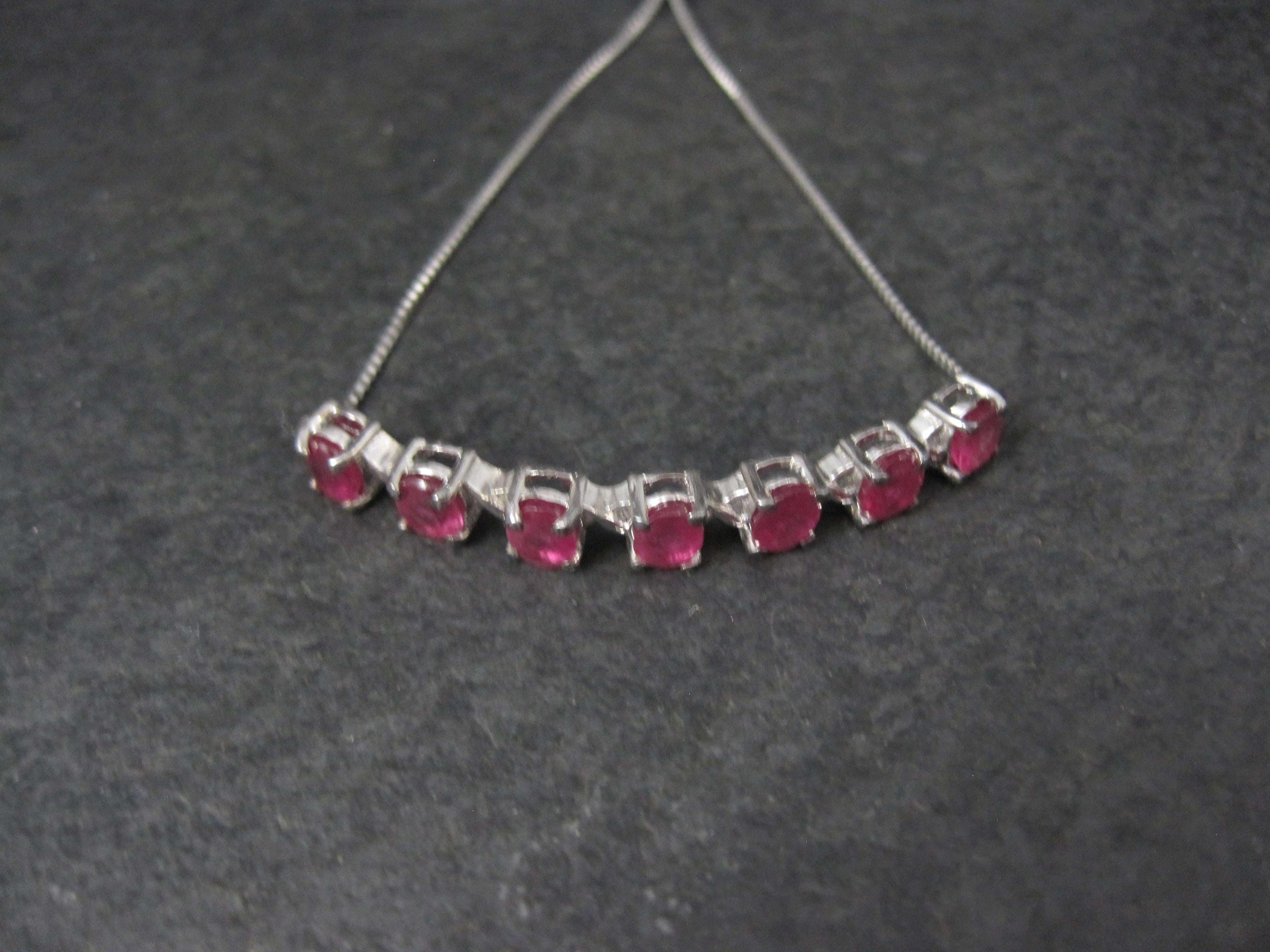 Modern Genuine Ruby Bolo Bracelet Sterling Silver For Sale