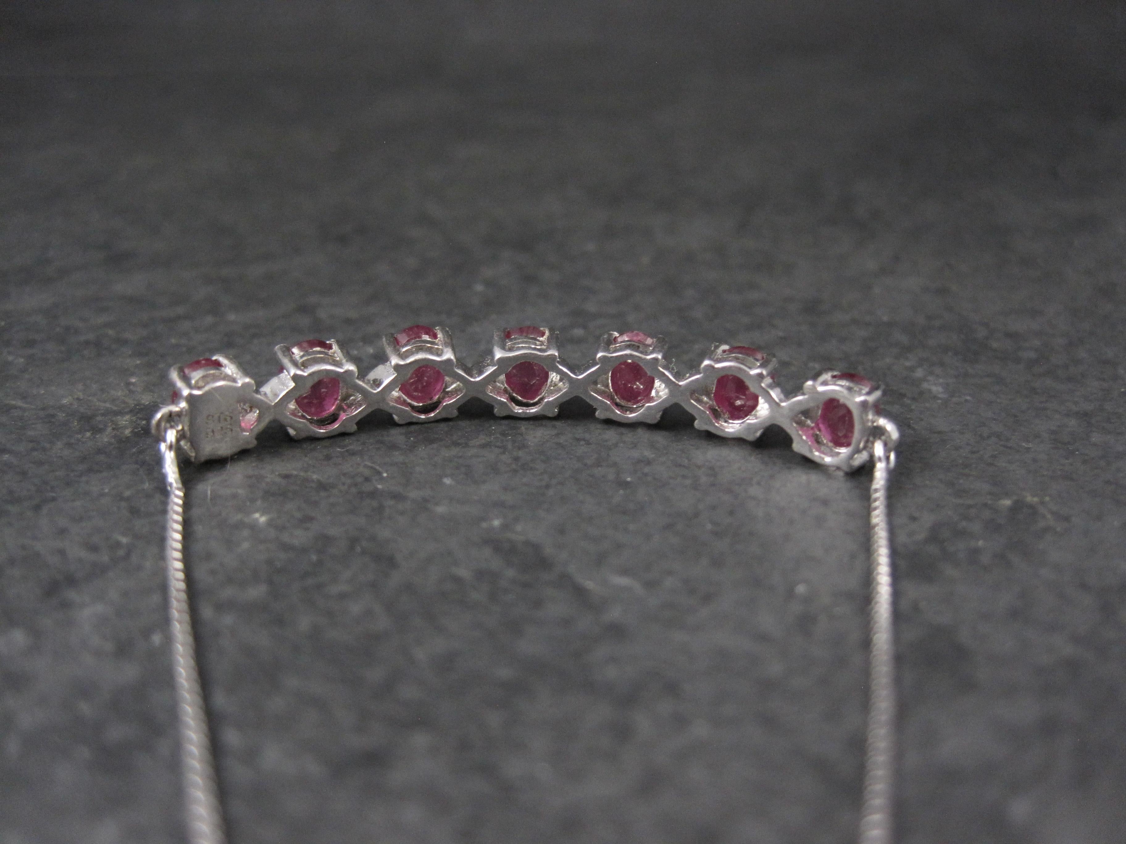 Genuine Ruby Bolo Bracelet Sterling Silver In Excellent Condition For Sale In Webster, SD