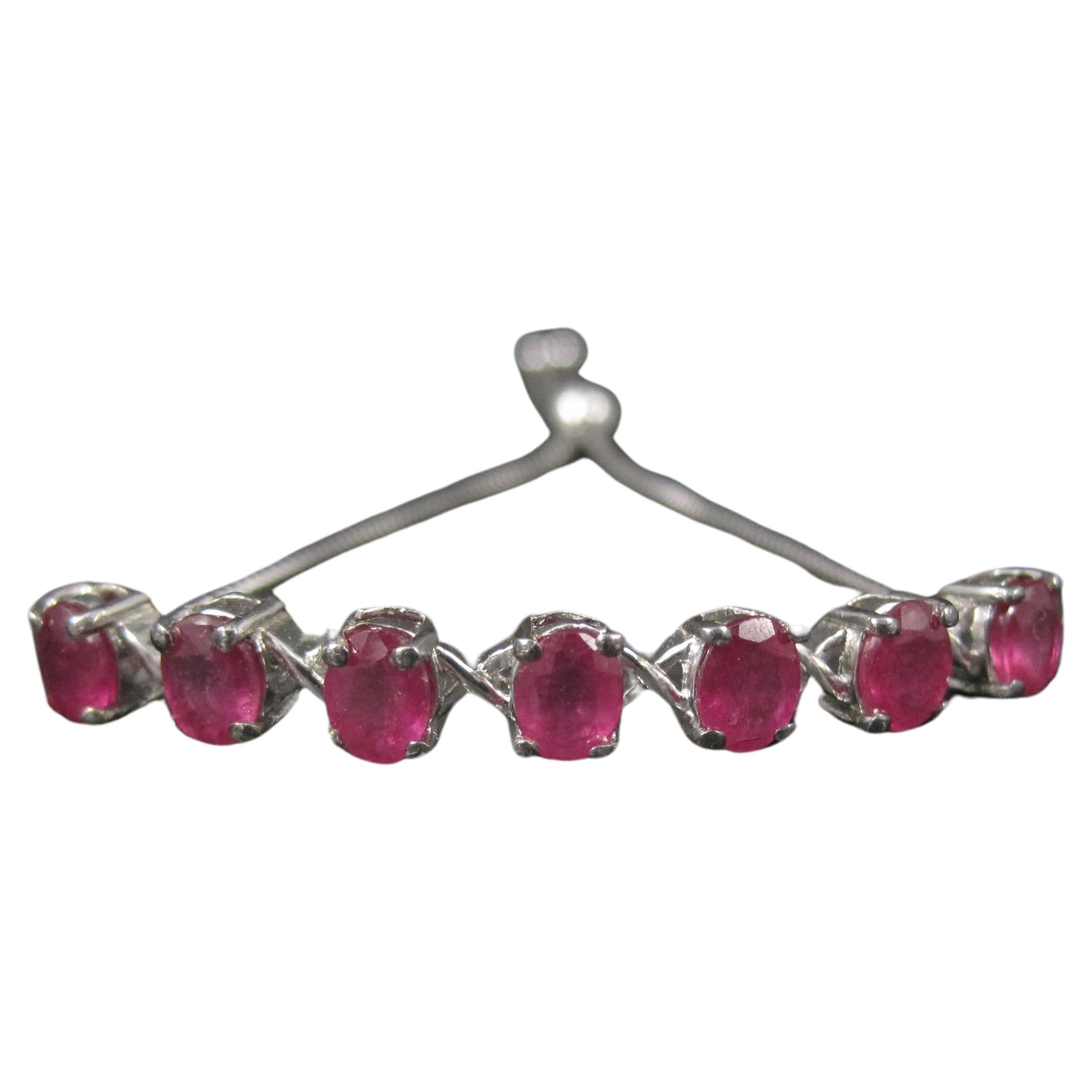 Echtes Rubin-Bolo-Armband Sterling Silver