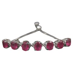 Pulsera bolo de rubí auténtico Plata de ley