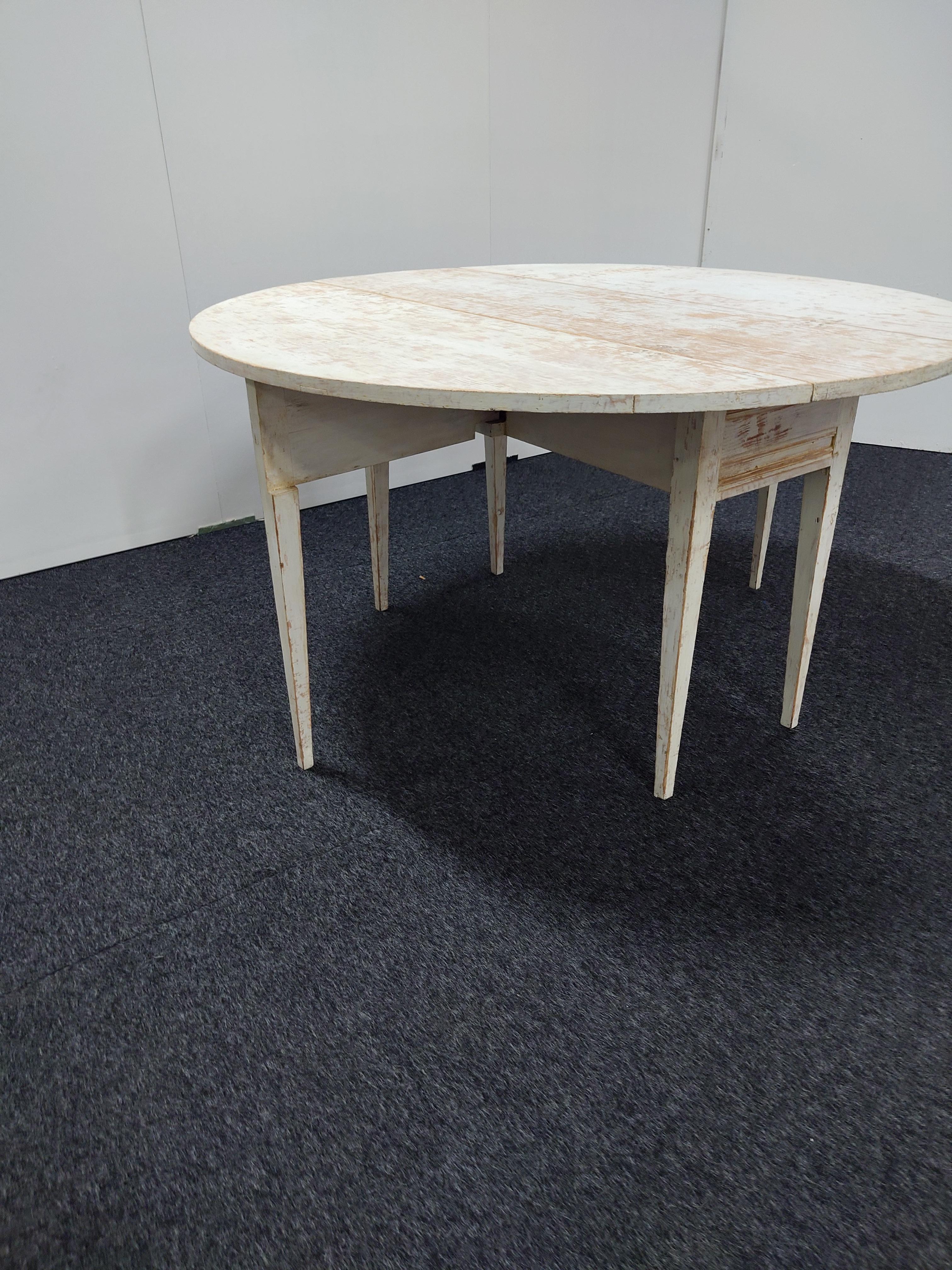 Véritable table à abattant rustique antique de style gustavien  Couleur d'origine du pays. en vente 8