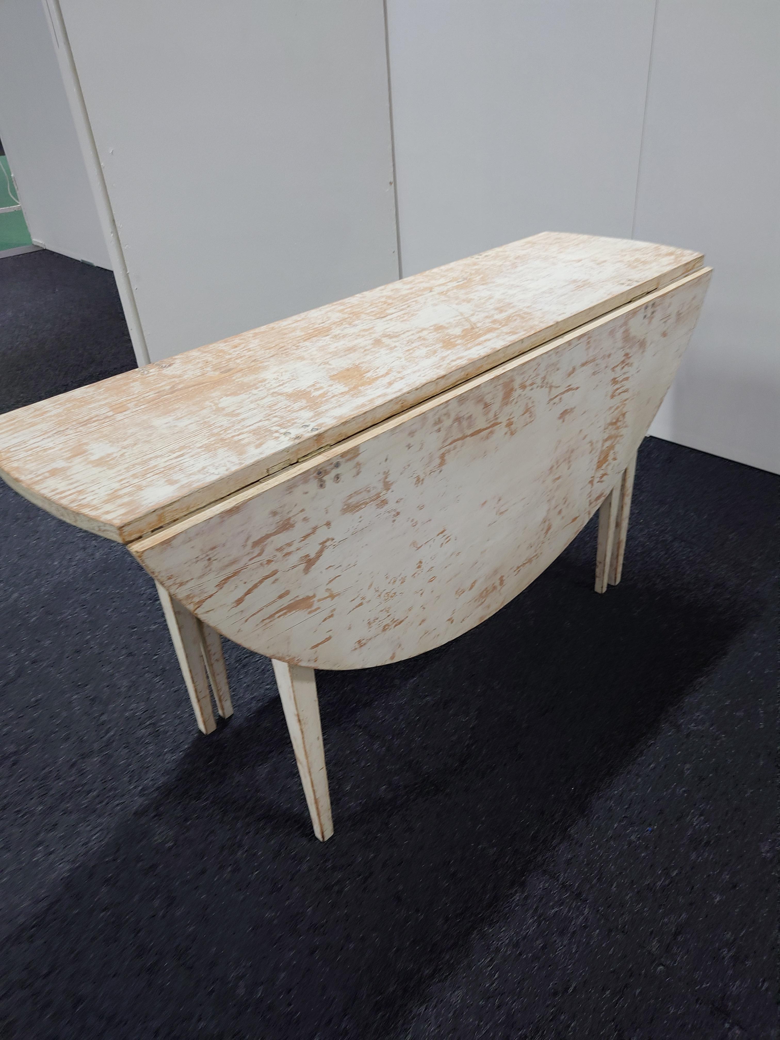 Véritable table à abattant rustique antique de style gustavien  Couleur d'origine du pays. en vente 12