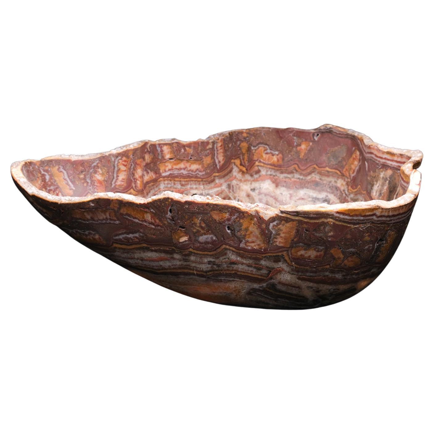  Polished Onyx Bowl from Mexico (14.4 Lbs) For Sale
