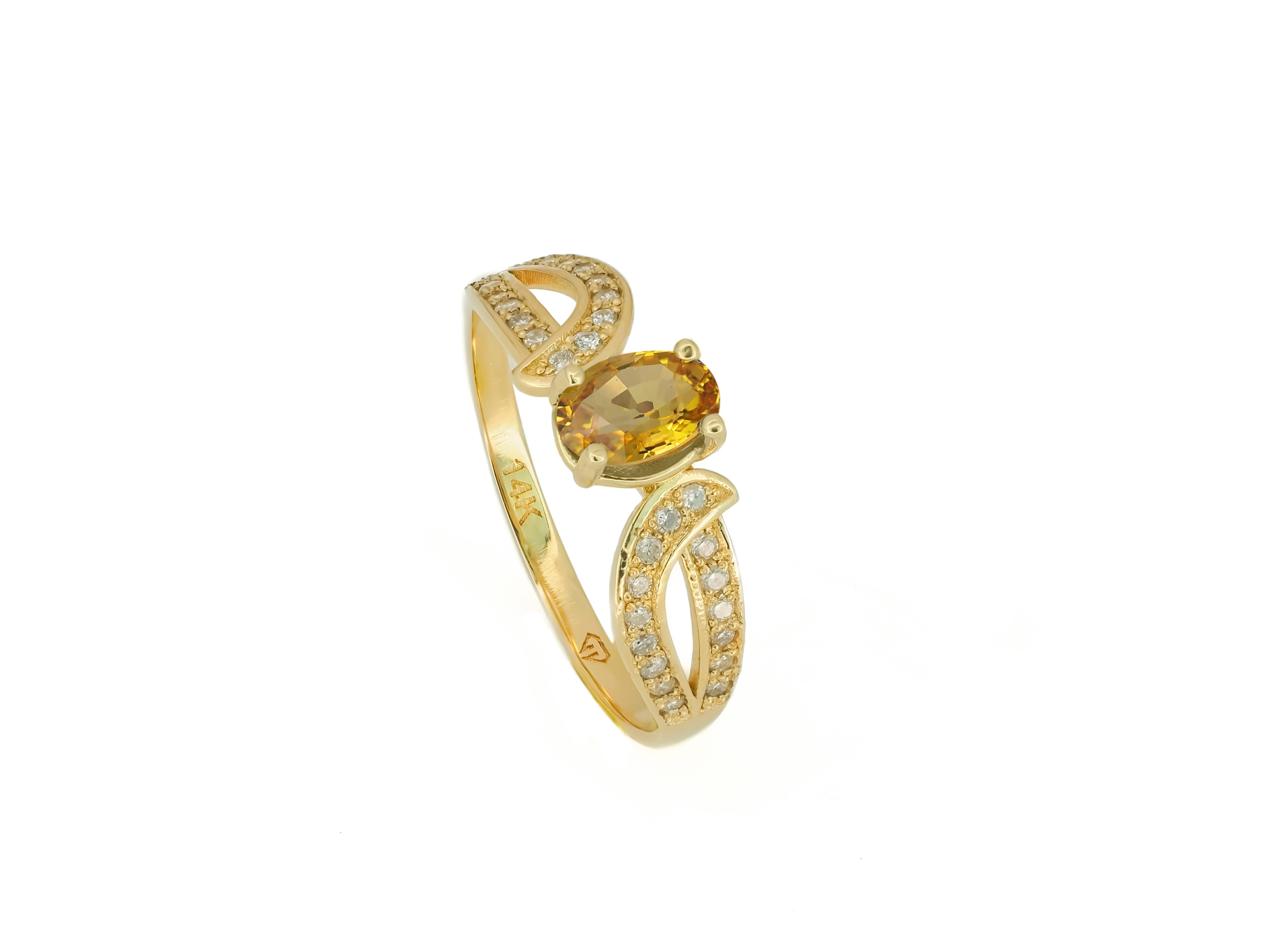 Women's Genuine sapphire 14k gold ring.  For Sale