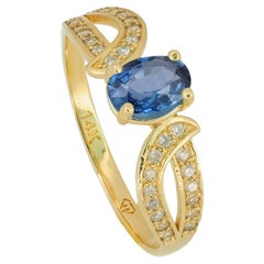 Genuine Sapphire 14k Gold Ring