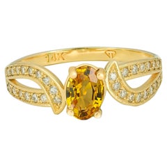 Echter Saphir 14k Gold Ring. 