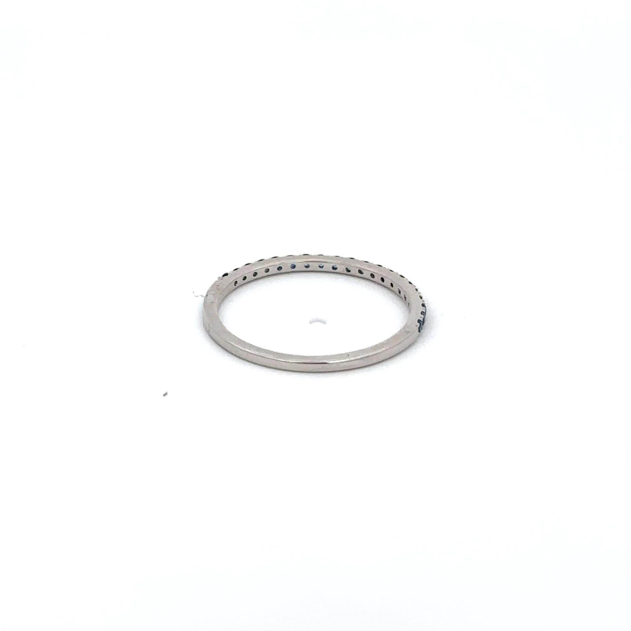 For Sale:  Genuine Sapphire Stackable Half Eternity Band Ring in 18k Solid White Gold 2