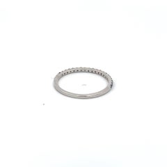 Genuine Sapphire Stackable Half Eternity Band Ring in 18k Solid White Gold