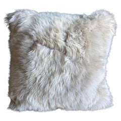Genuine Sheepskin Pillow in Ivory