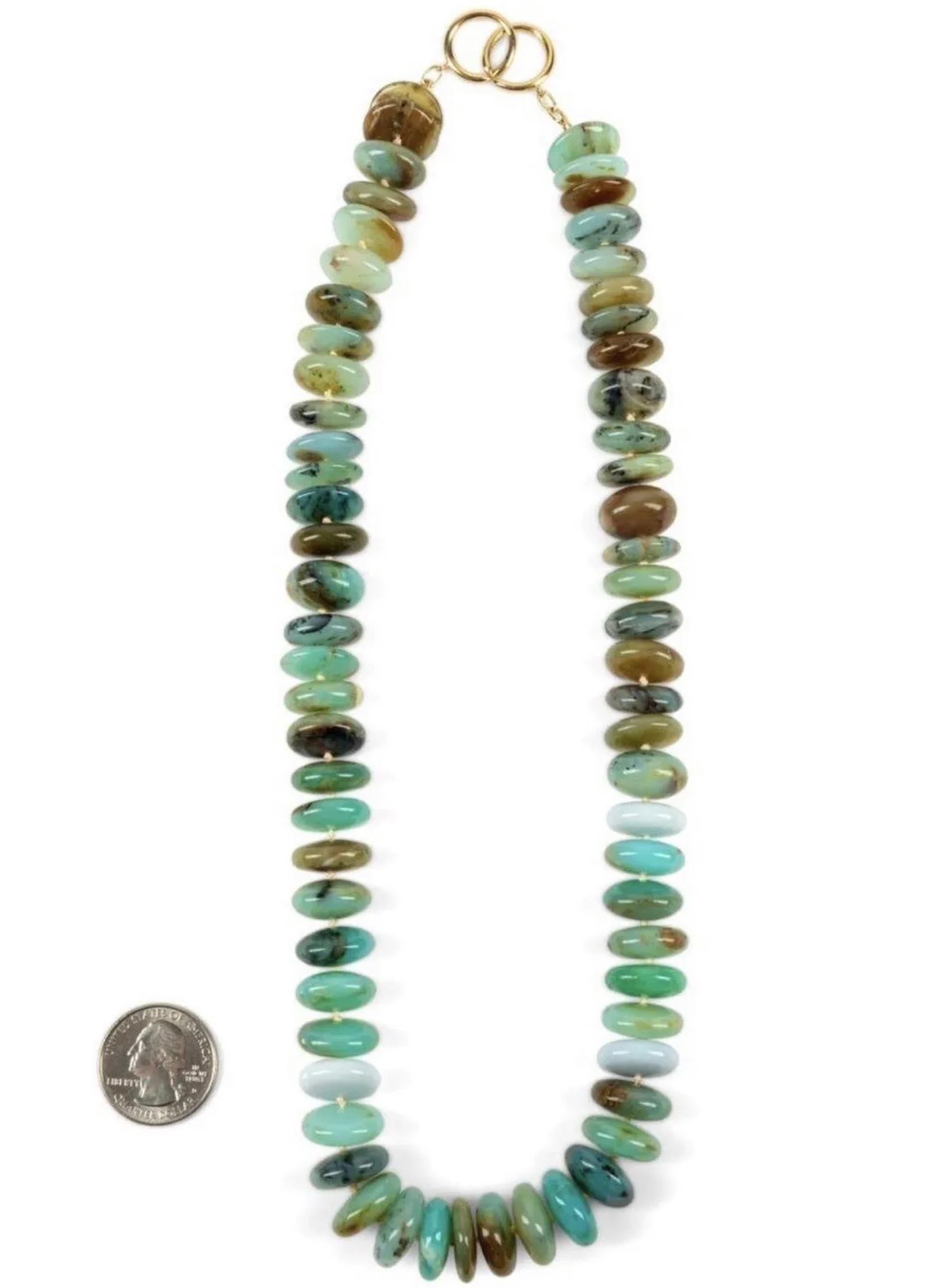 Collier de perles en jaspe signé Tiffany & Co, fermoir en or 18k, rare. en vente 1