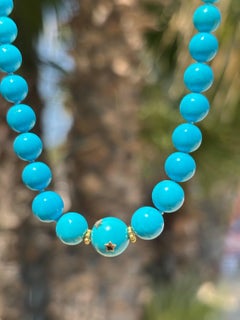 Genuine Sleeping Beauty Turquoise 14K Gold Necklace