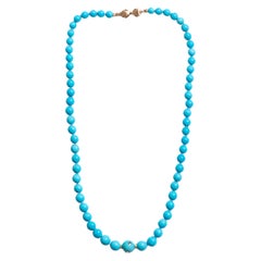 Genuine Sleeping Beauty Turquoise 14K Gold Necklace